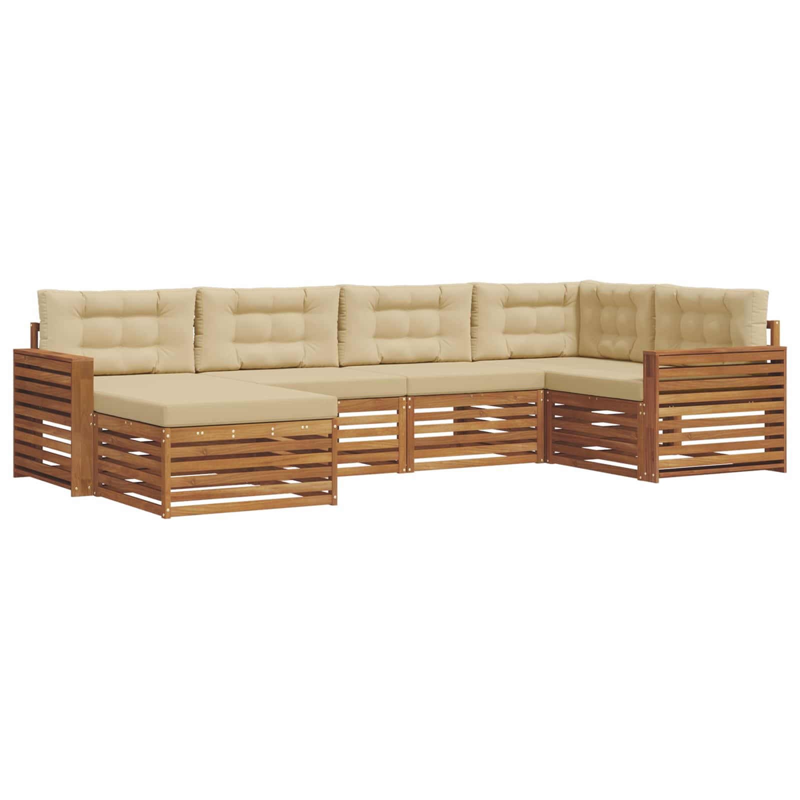 Ensemble de canapés d'extérieur 6 pcs Naturel et Beige - XIOS