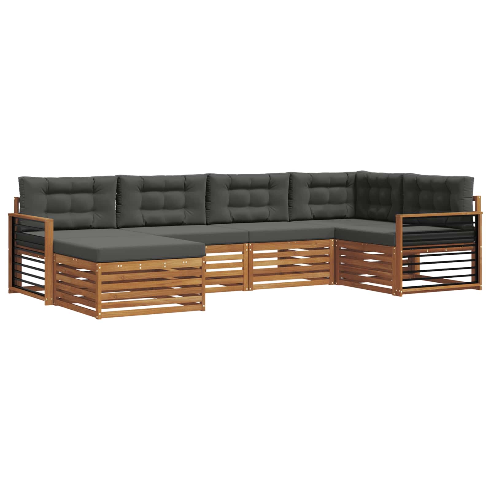 Ensemble de canapés d'extérieur 6 pcs Naturel et Anthracite - XIOS