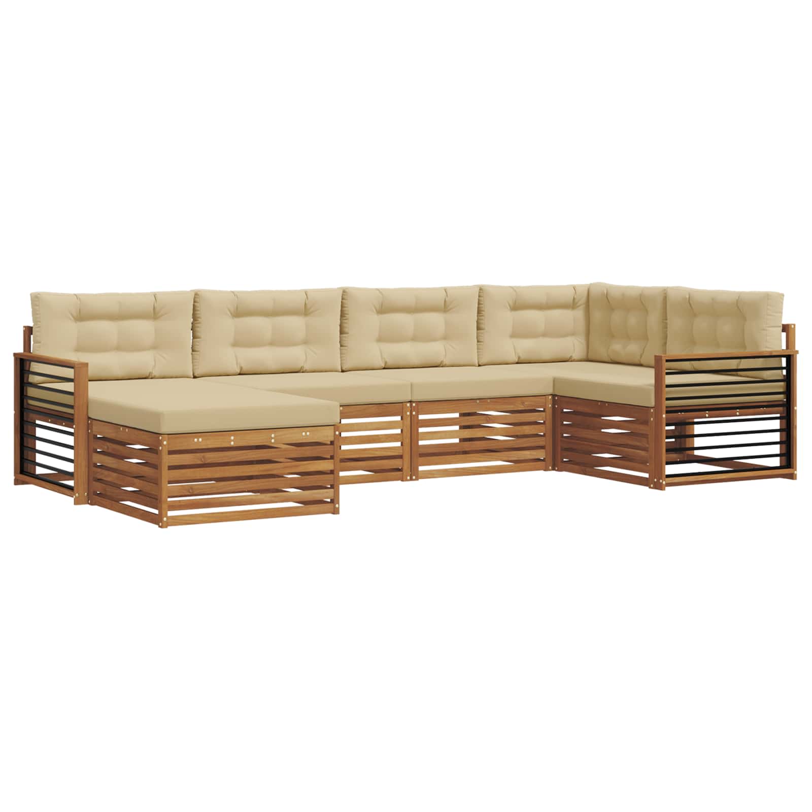 Ensemble de canapés d'extérieur 6 pcs Naturel et Beige - XIOS