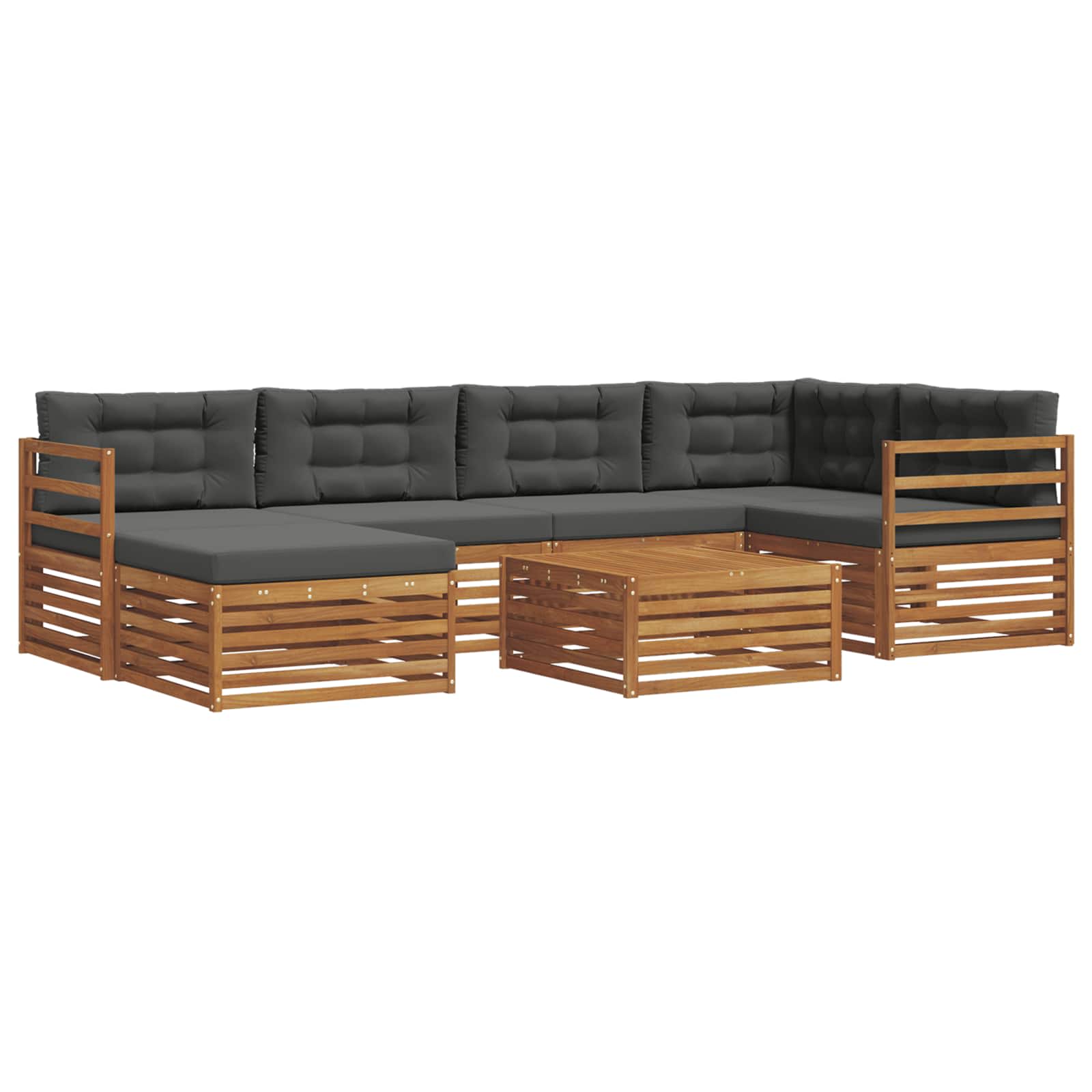 Ensemble de canapés d'extérieur 7 pcs Naturel et Anthracite - XIOS