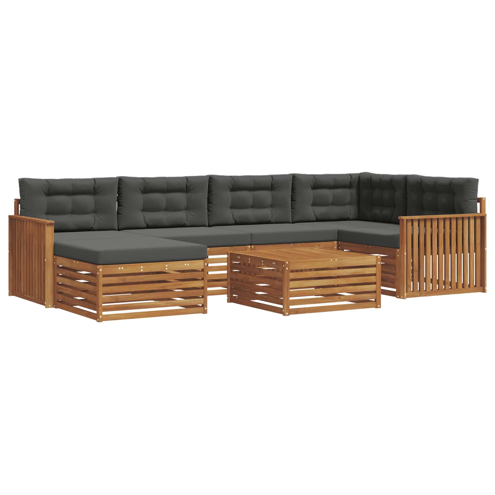 Ensemble de canapés d'extérieur 7 pcs Naturel et Anthracite - XIOS