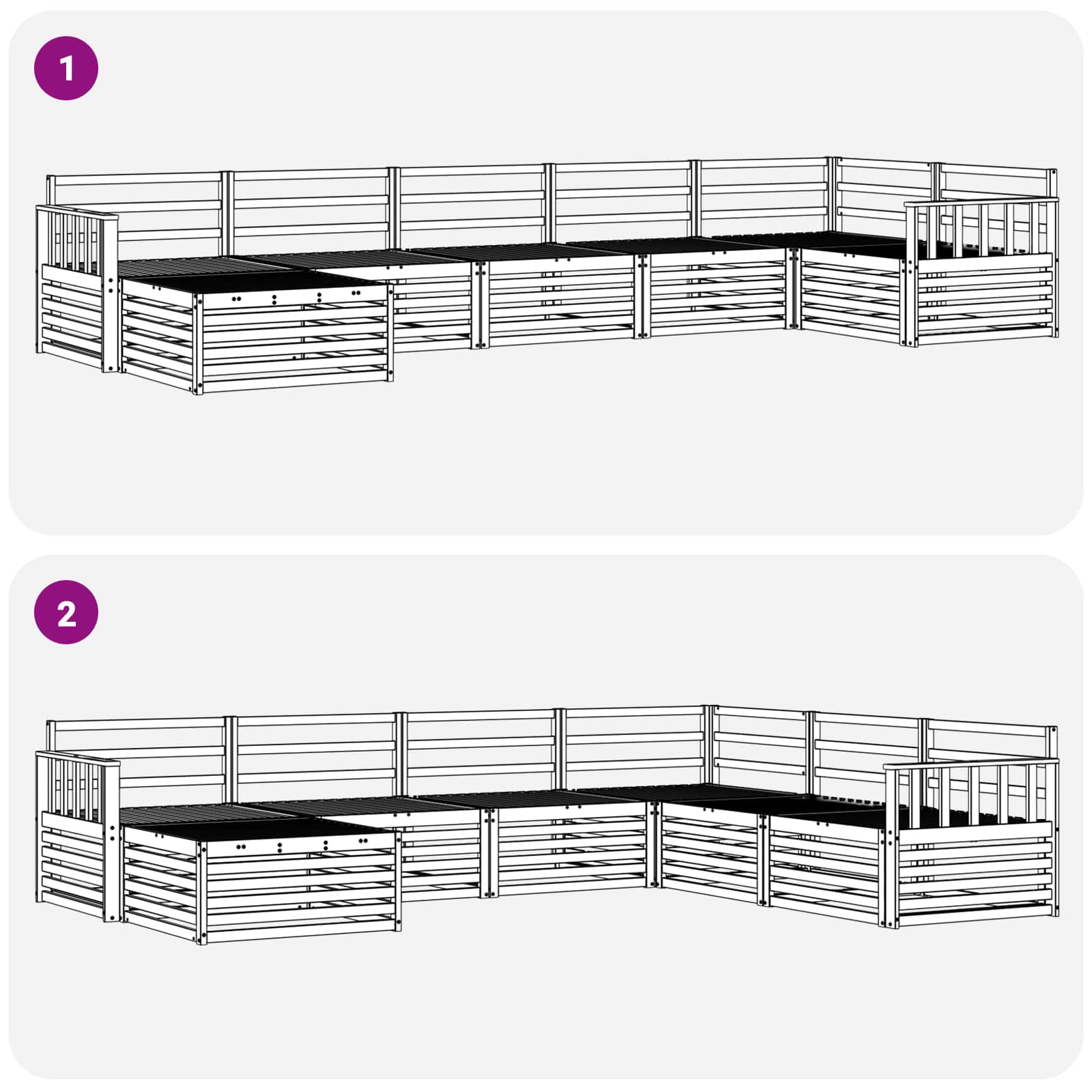 Ensemble de canapés d'extérieur 7 pcs Naturel - XIOS