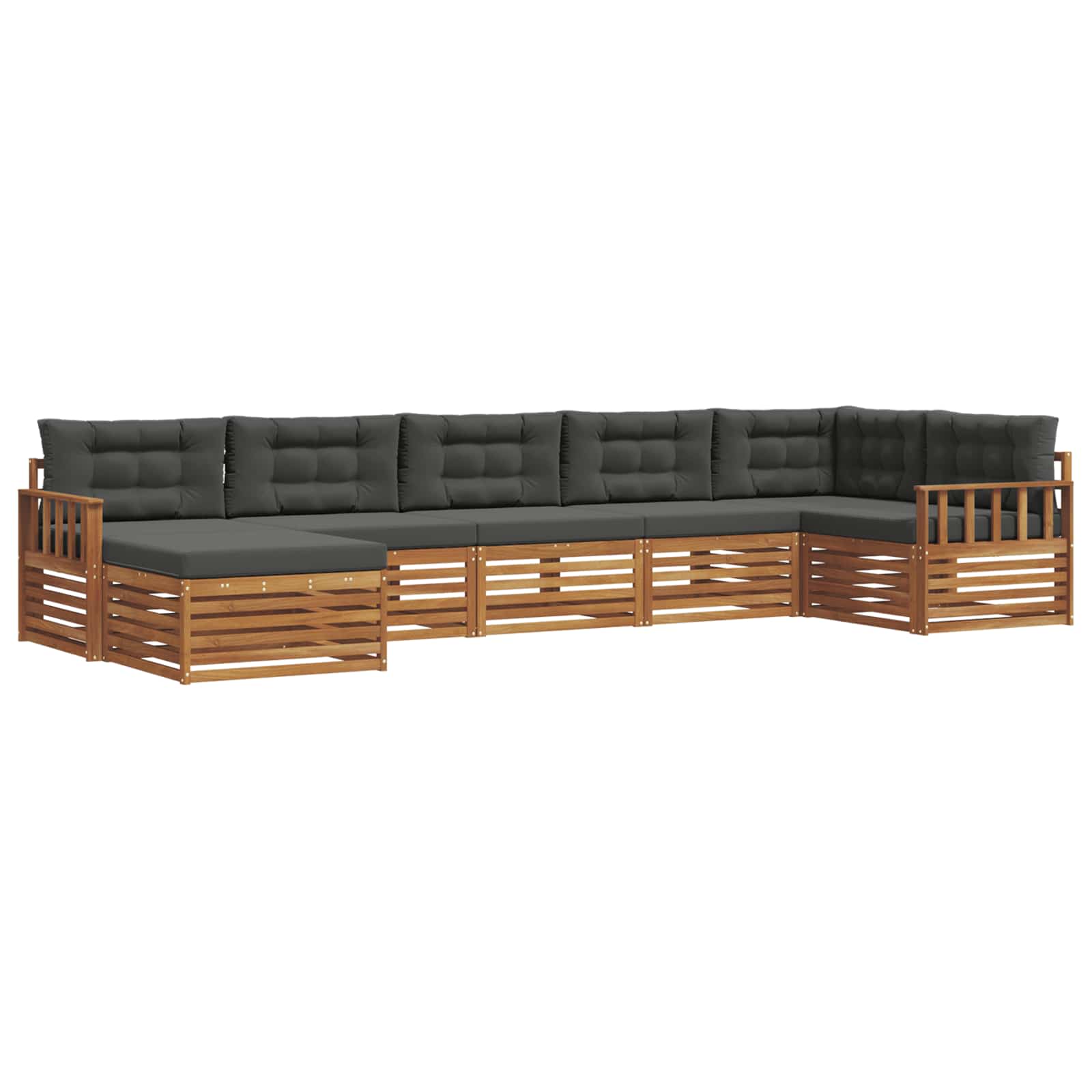 Ensemble de canapés d'extérieur 7 pcs Naturel et Anthracite - XIOS