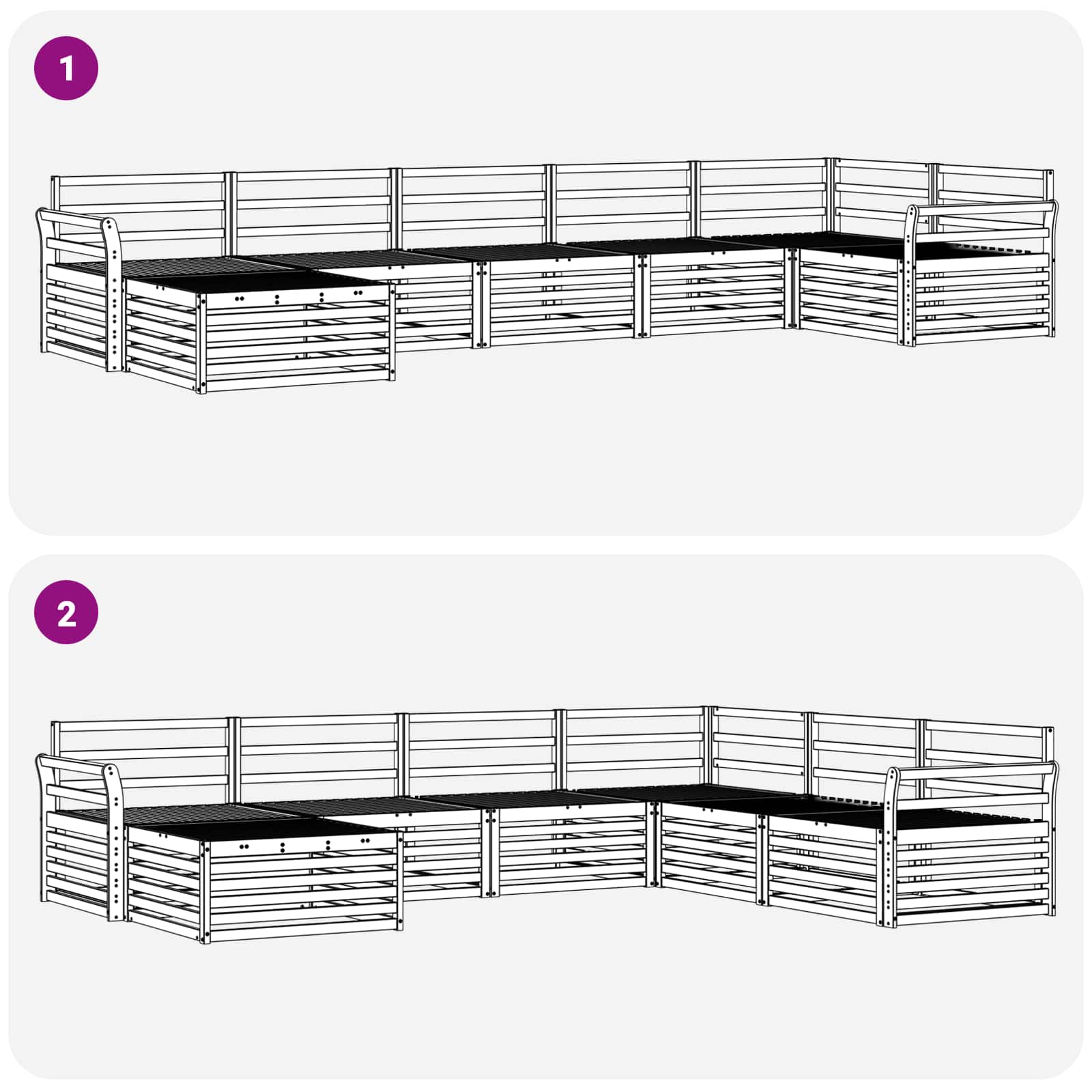 Ensemble de canapés d'extérieur 7 pcs Naturel - XIOS