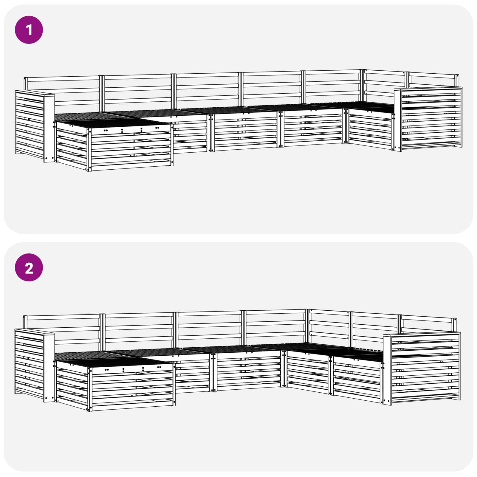 Ensemble de canapés d'extérieur 7 pcs Naturel - XIOS