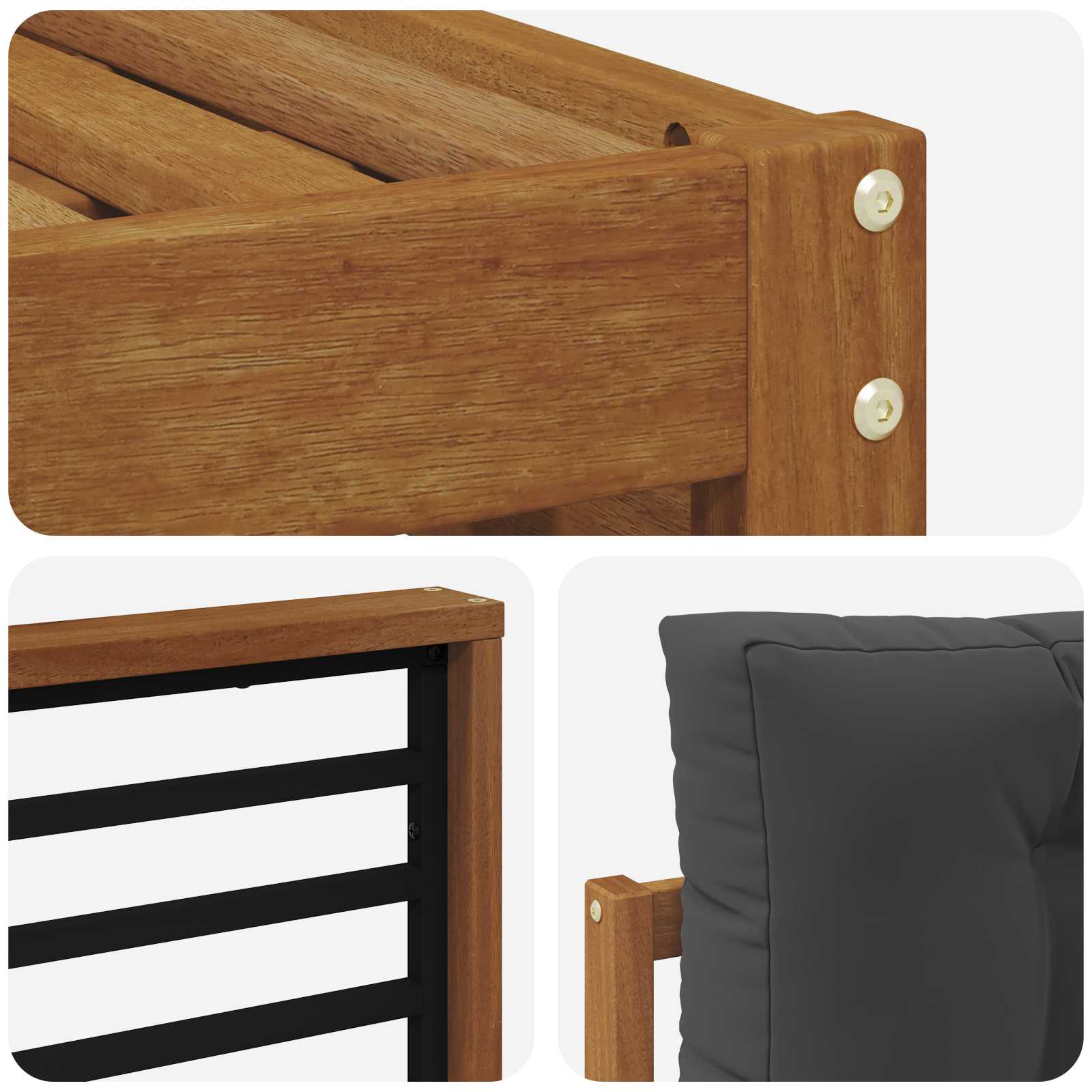 Ensembles de canapés avec coussin 7 pcs Naturel et Anthracite - XIOS