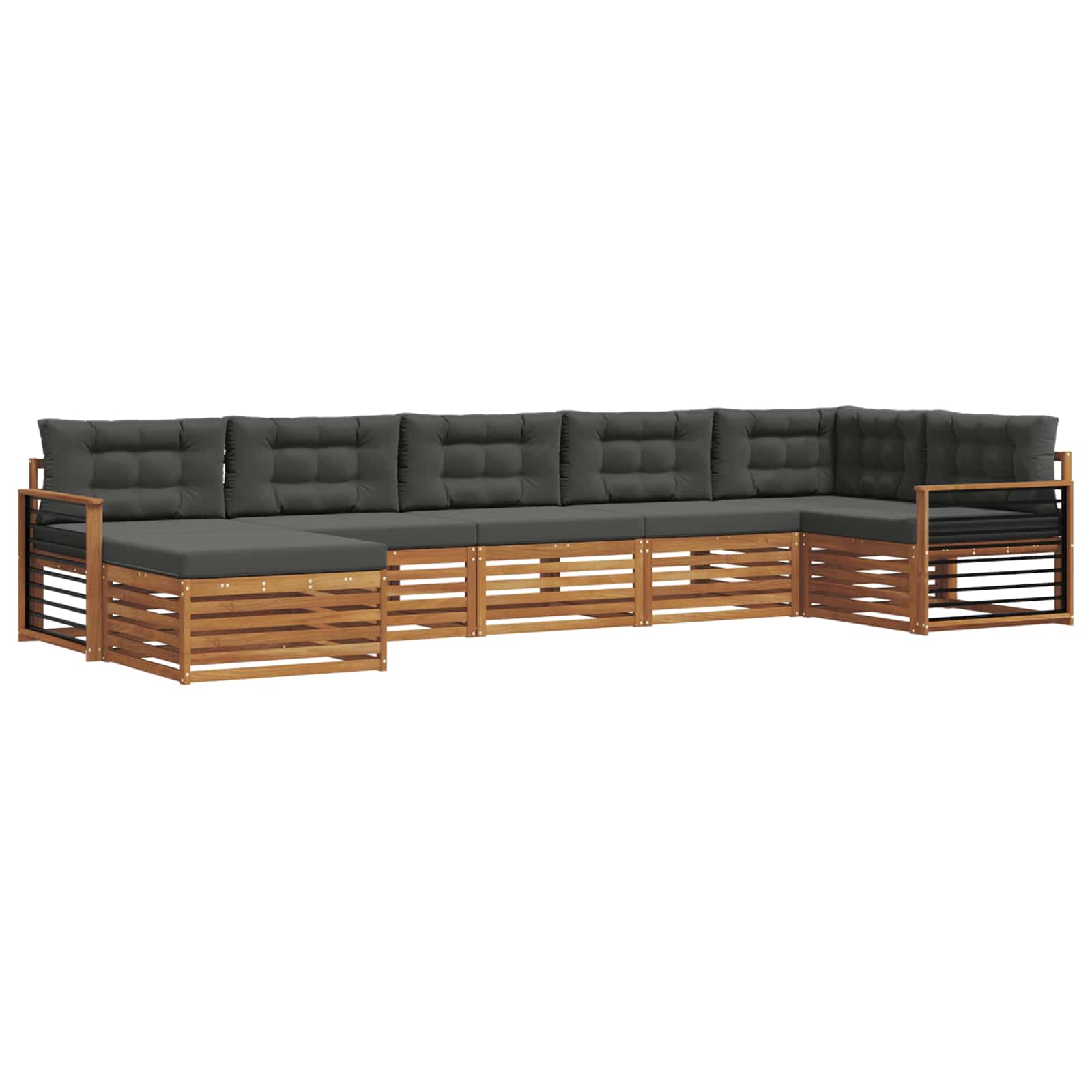 Ensemble de canapés d'extérieur 7 pcs Naturel et Anthracite - XIOS