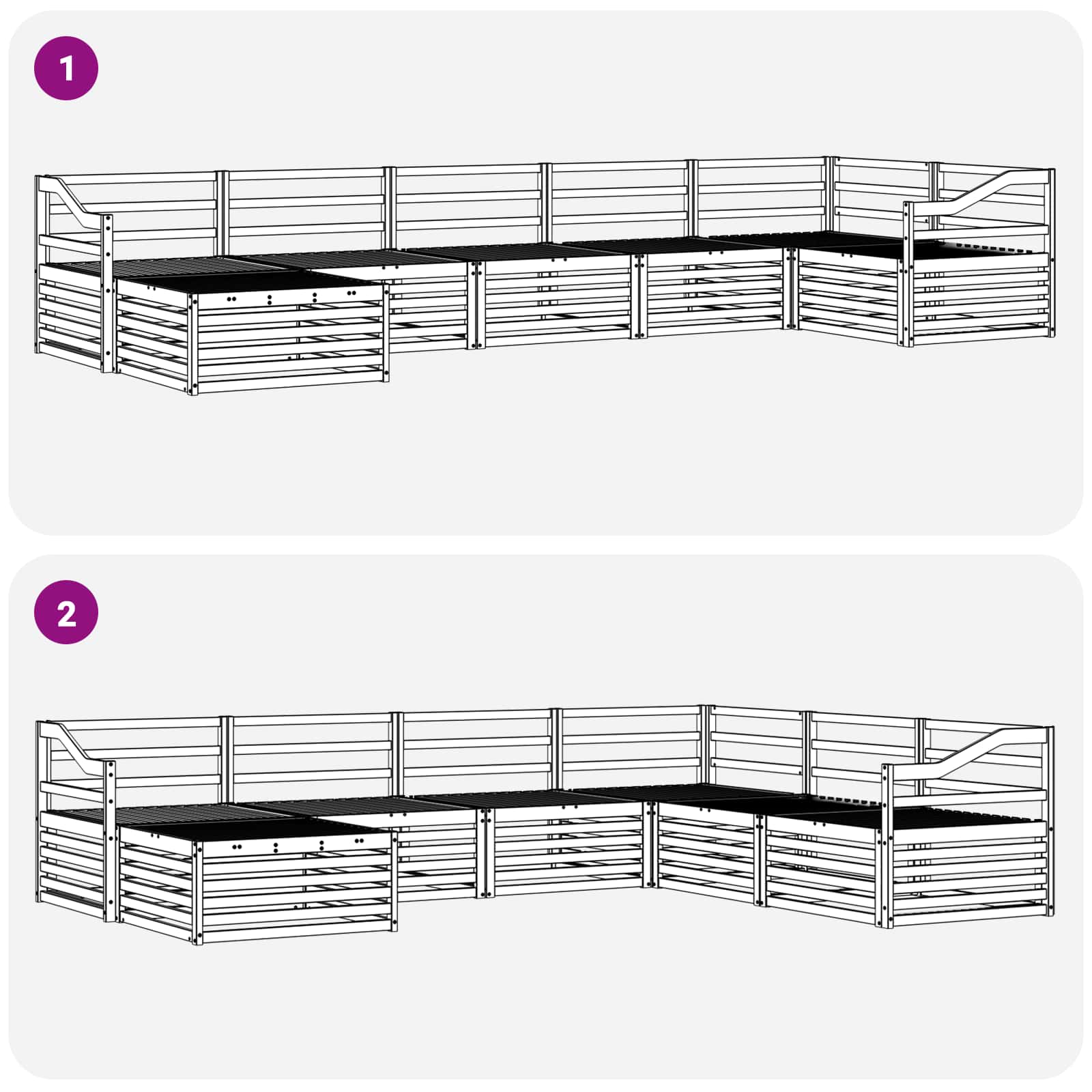 Ensemble de canapés d'extérieur 7 pcs Naturel - XIOS