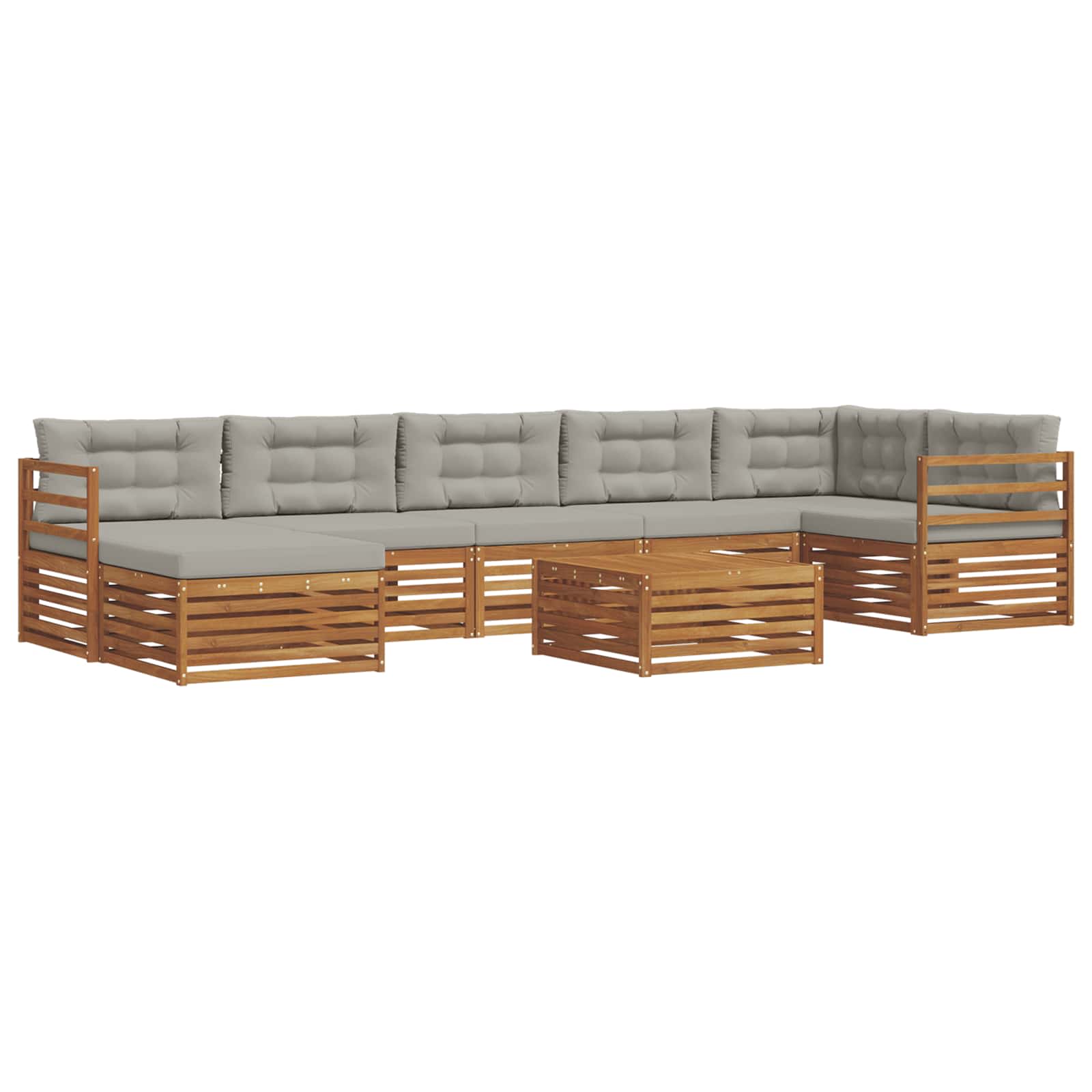 Ensembles de canapés avec coussin 8 pcs Gris Naturel et Clair - XIOS