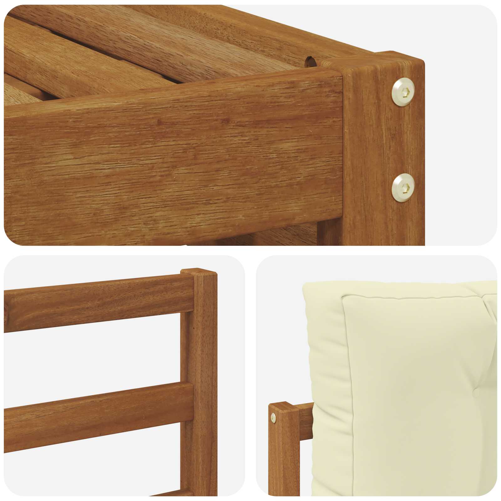 Ensembles de canapés avec coussin 6 pcs Naturel et Crème - XIOS