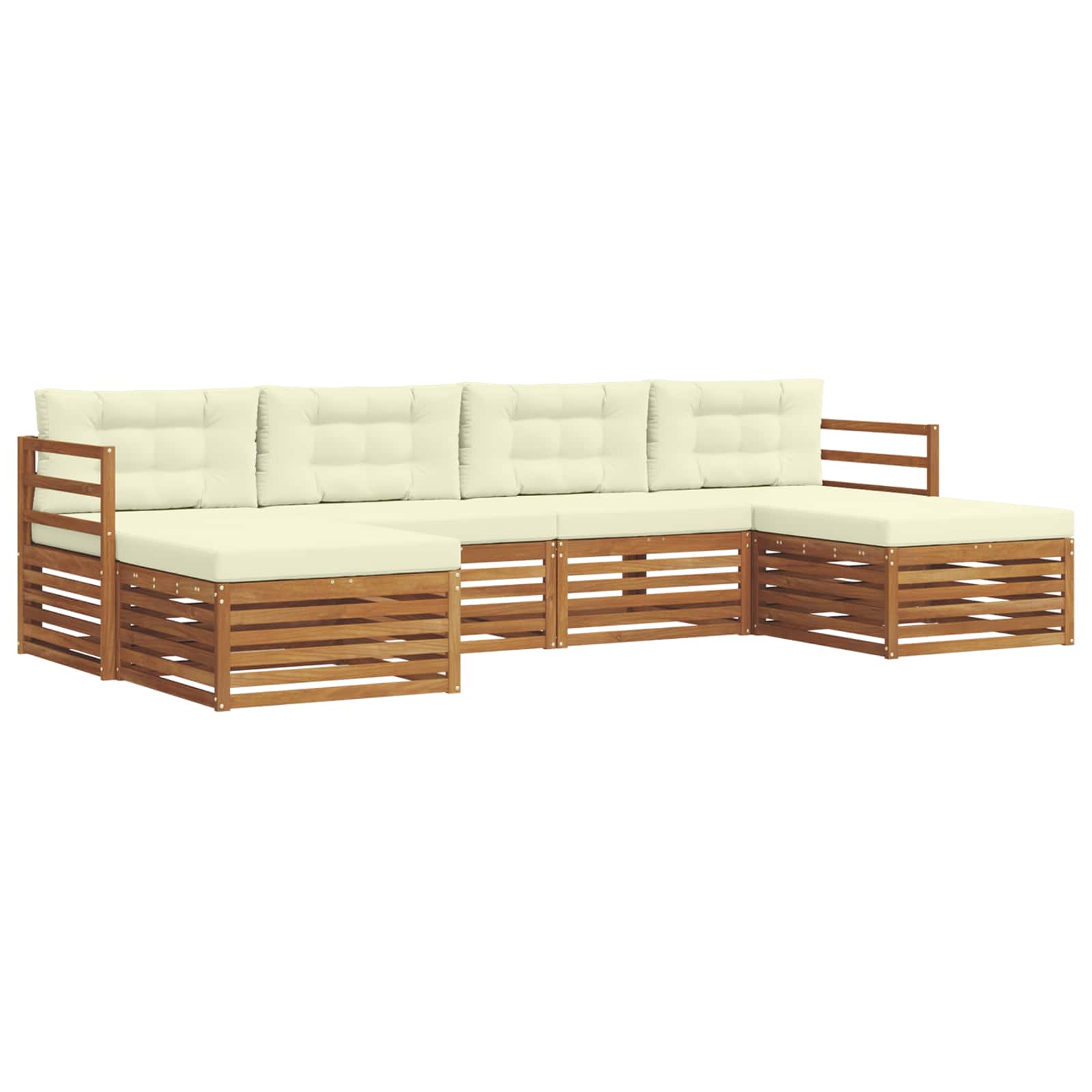 Ensembles de canapés avec coussin 6 pcs Naturel et Crème - XIOS