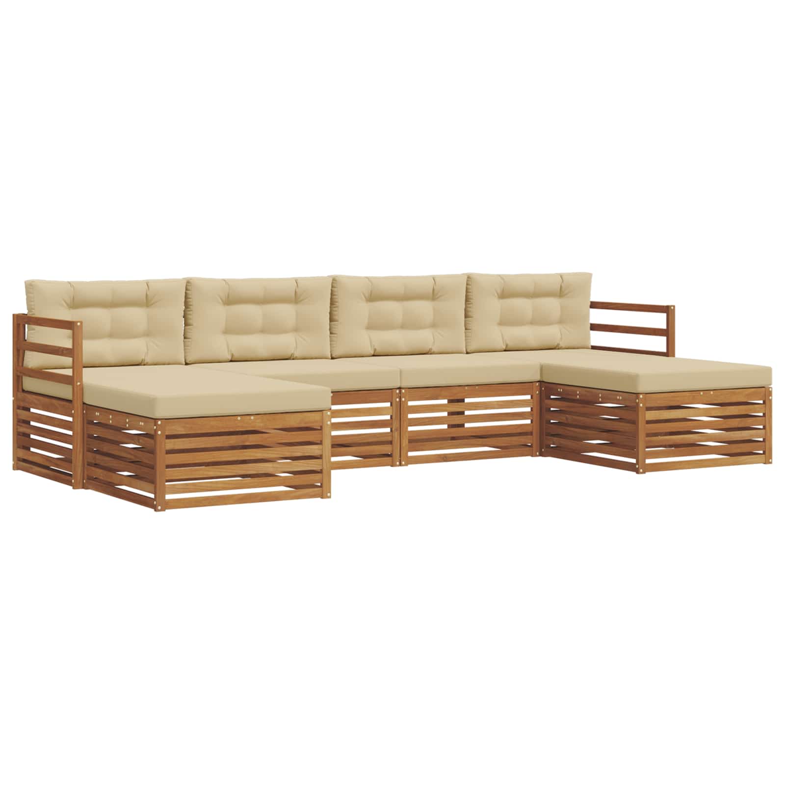 Ensembles de canapés avec coussin 6 pcs Naturel et Beige - XIOS