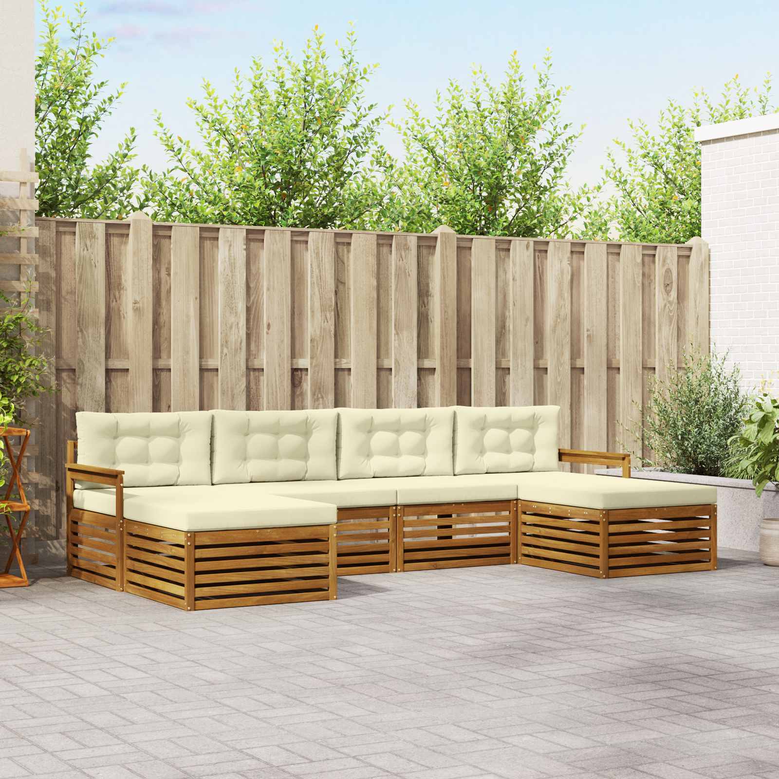 Ensembles de canapés avec coussin 6 pcs Naturel et Crème - XIOS