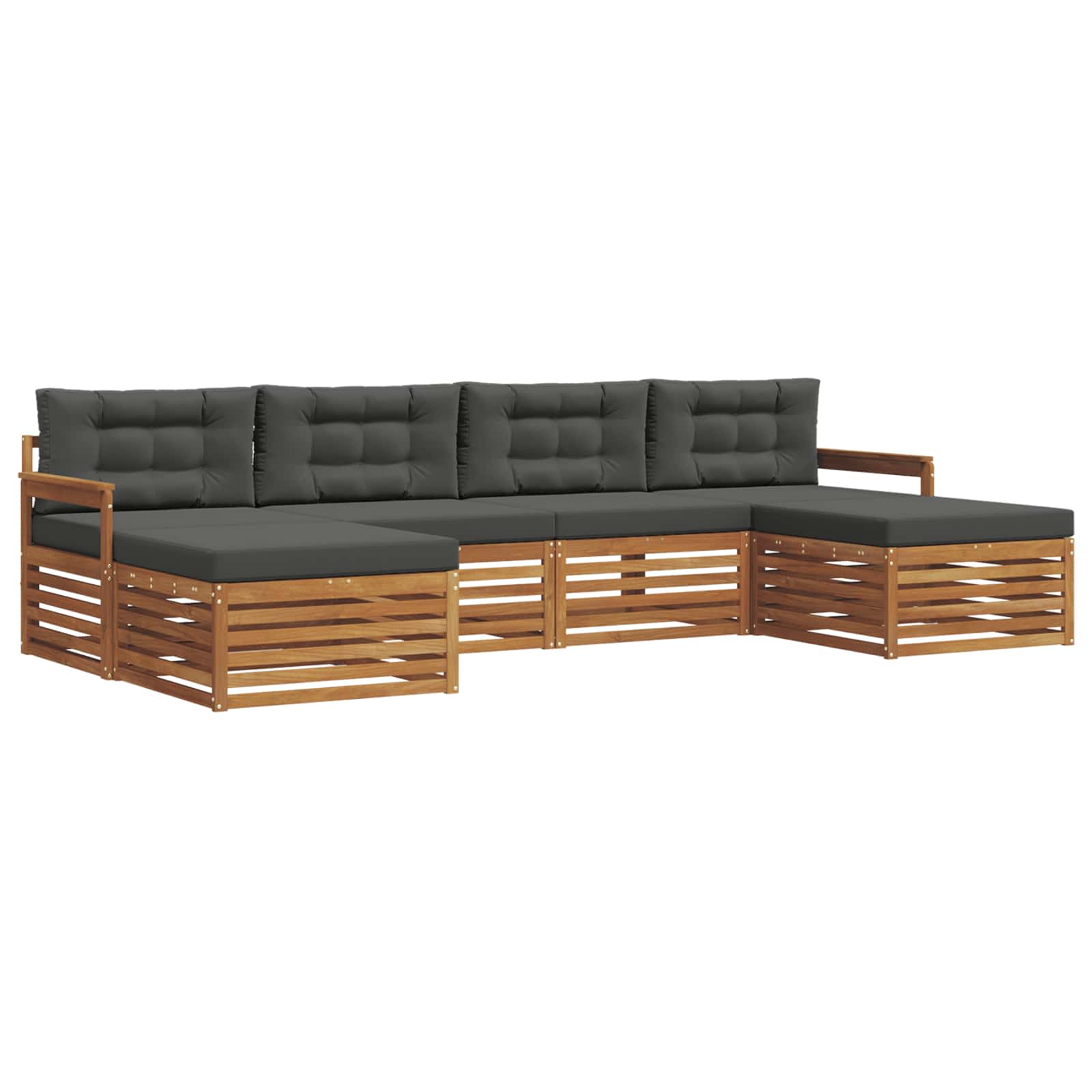Ensembles de canapés avec coussin 6 pcs Naturel et Anthracite - XIOS