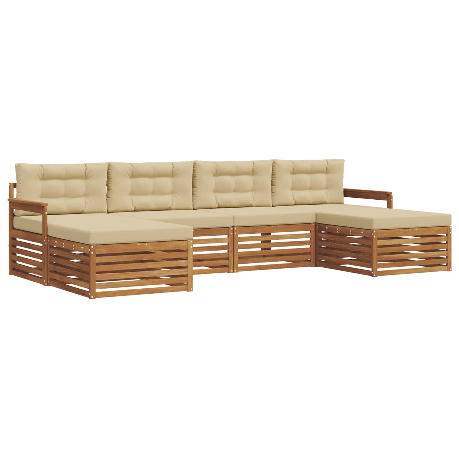 Ensembles de canapés avec coussin 6 pcs Naturel et Beige - XIOS