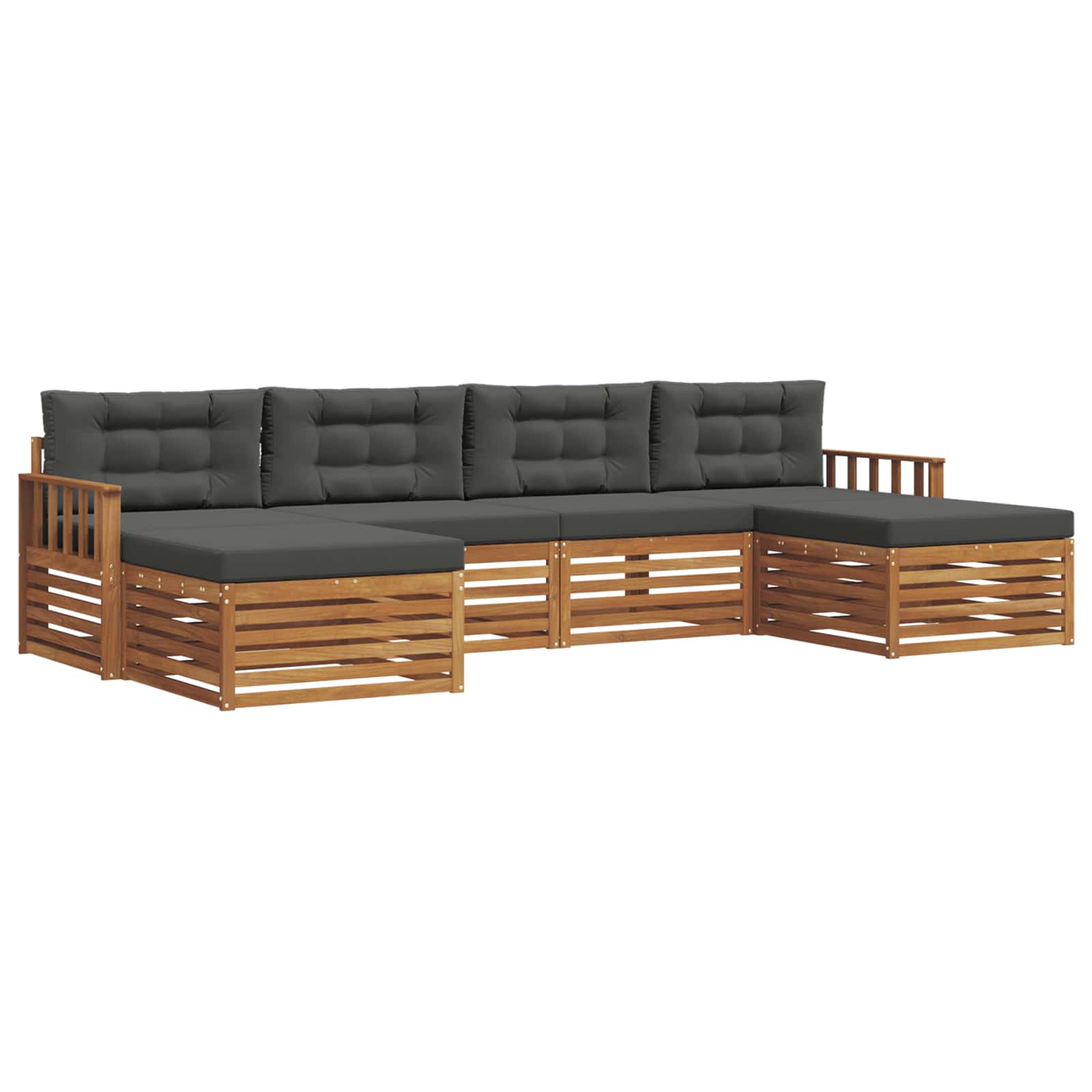 Ensembles de canapés avec coussin 6 pcs Naturel et Anthracite - XIOS