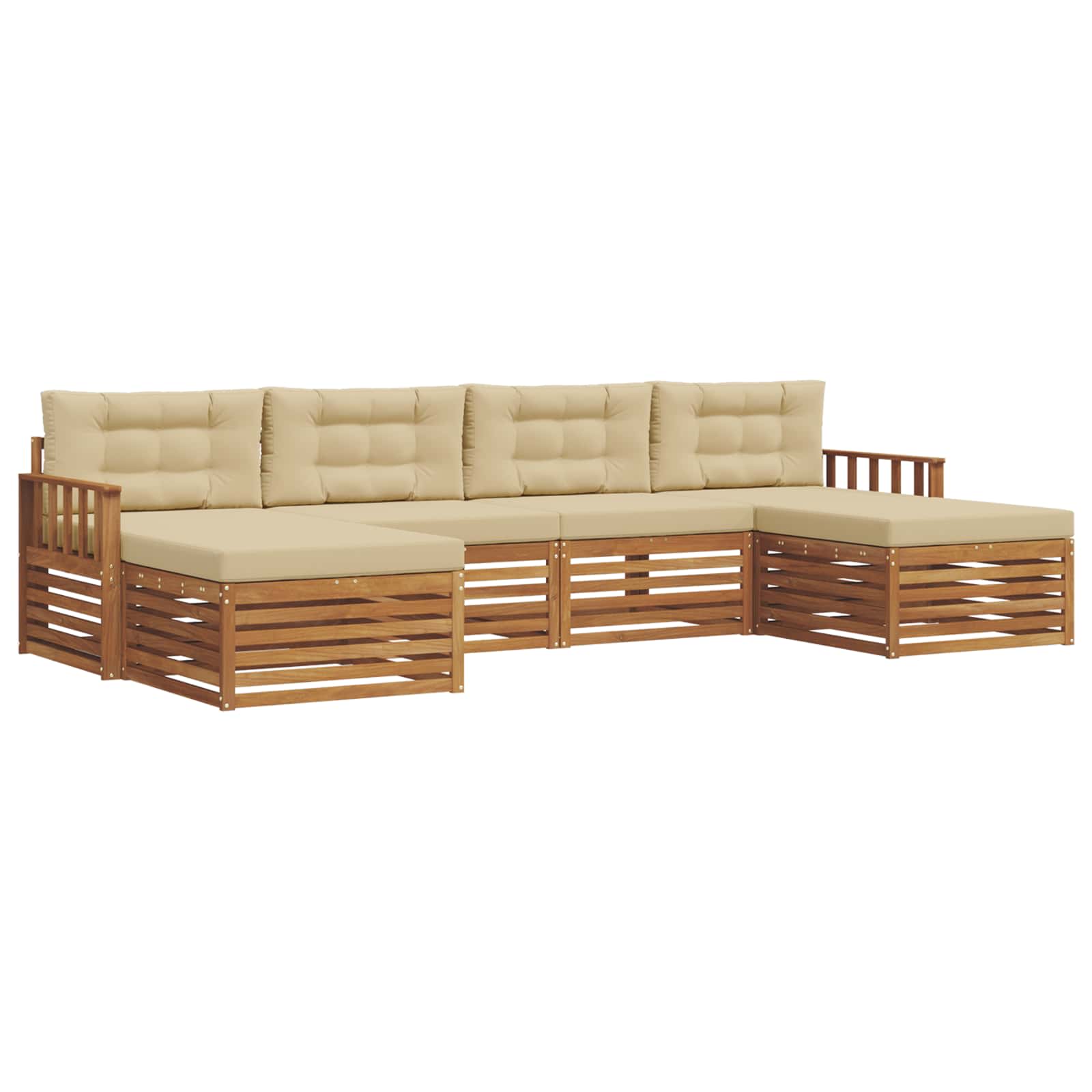 Ensembles de canapés avec coussin 6 pcs Naturel et Beige - XIOS