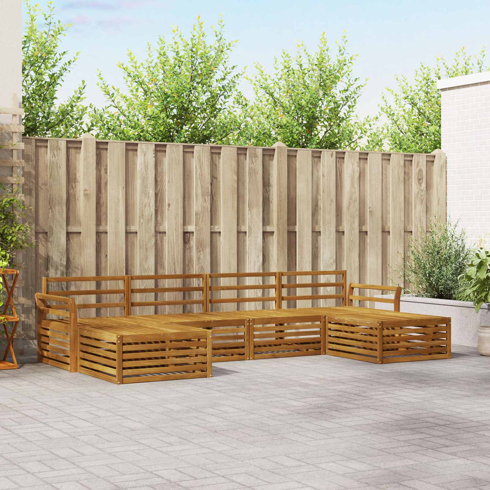 Ensembles de canapés 6 pcs Naturel Bois d'Acacia Massif - XIOS