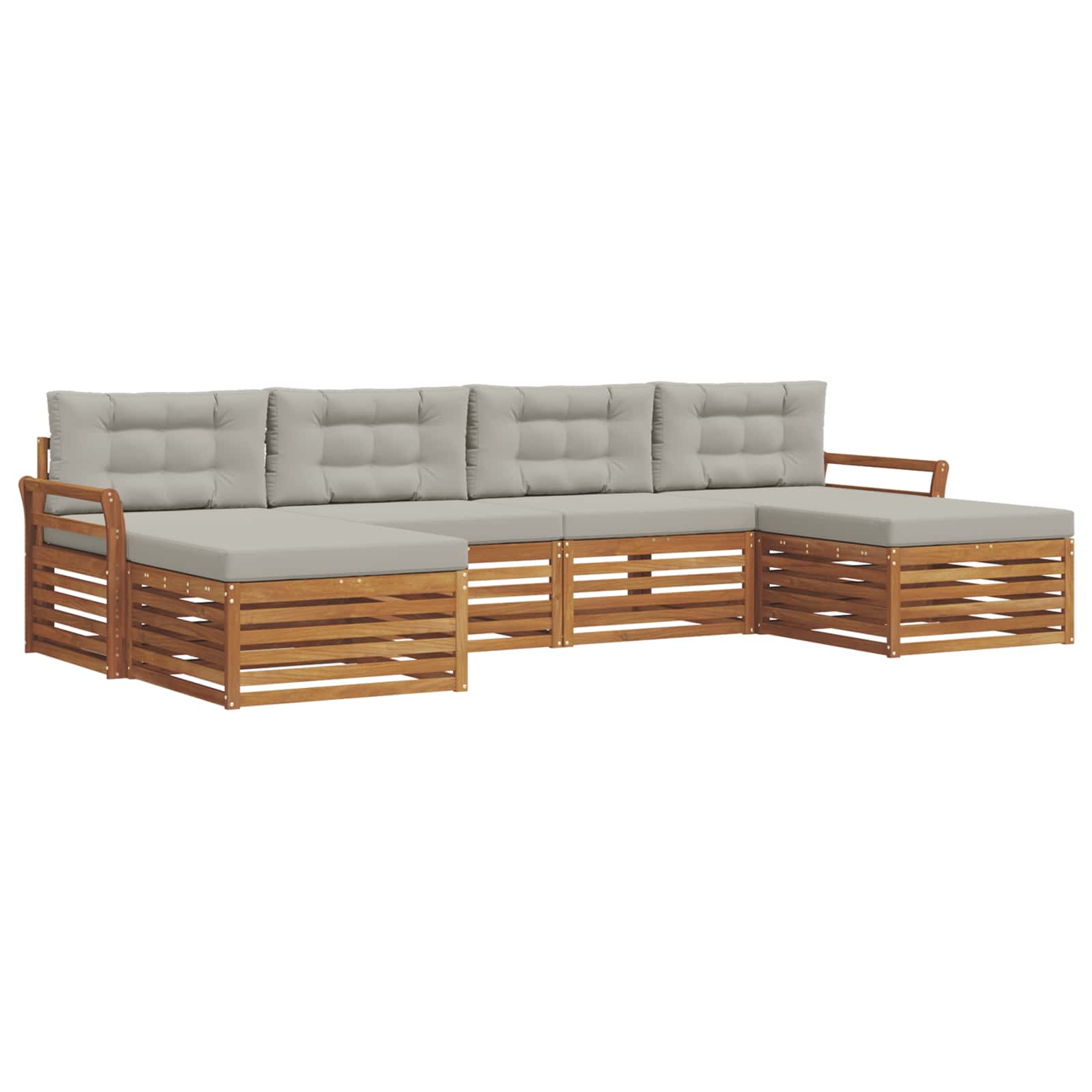 Ensembles de canapés avec coussin 6 pcs Gris Naturel et Clair - XIOS