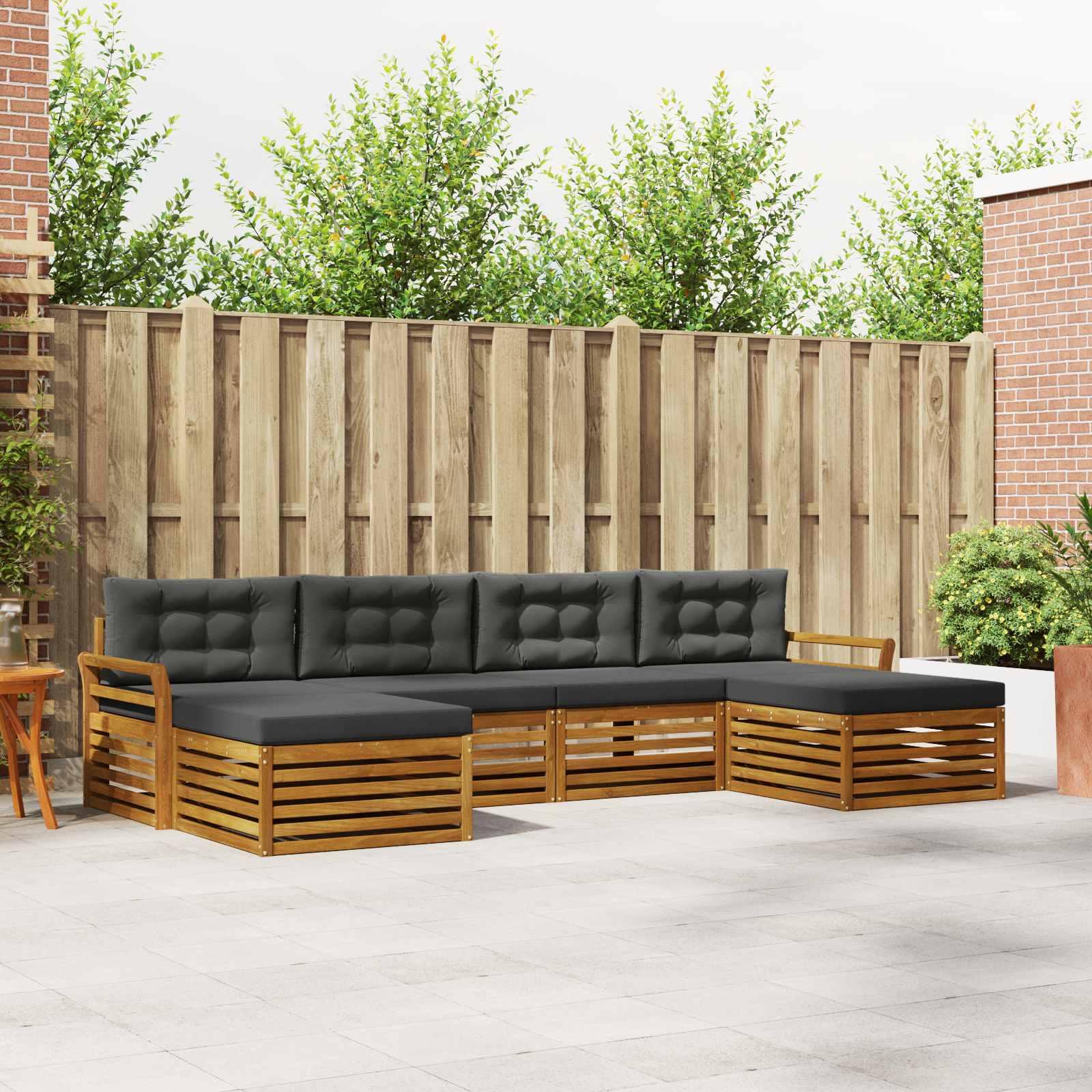 Ensembles de canapés avec coussin 6 pcs Naturel et Anthracite - XIOS