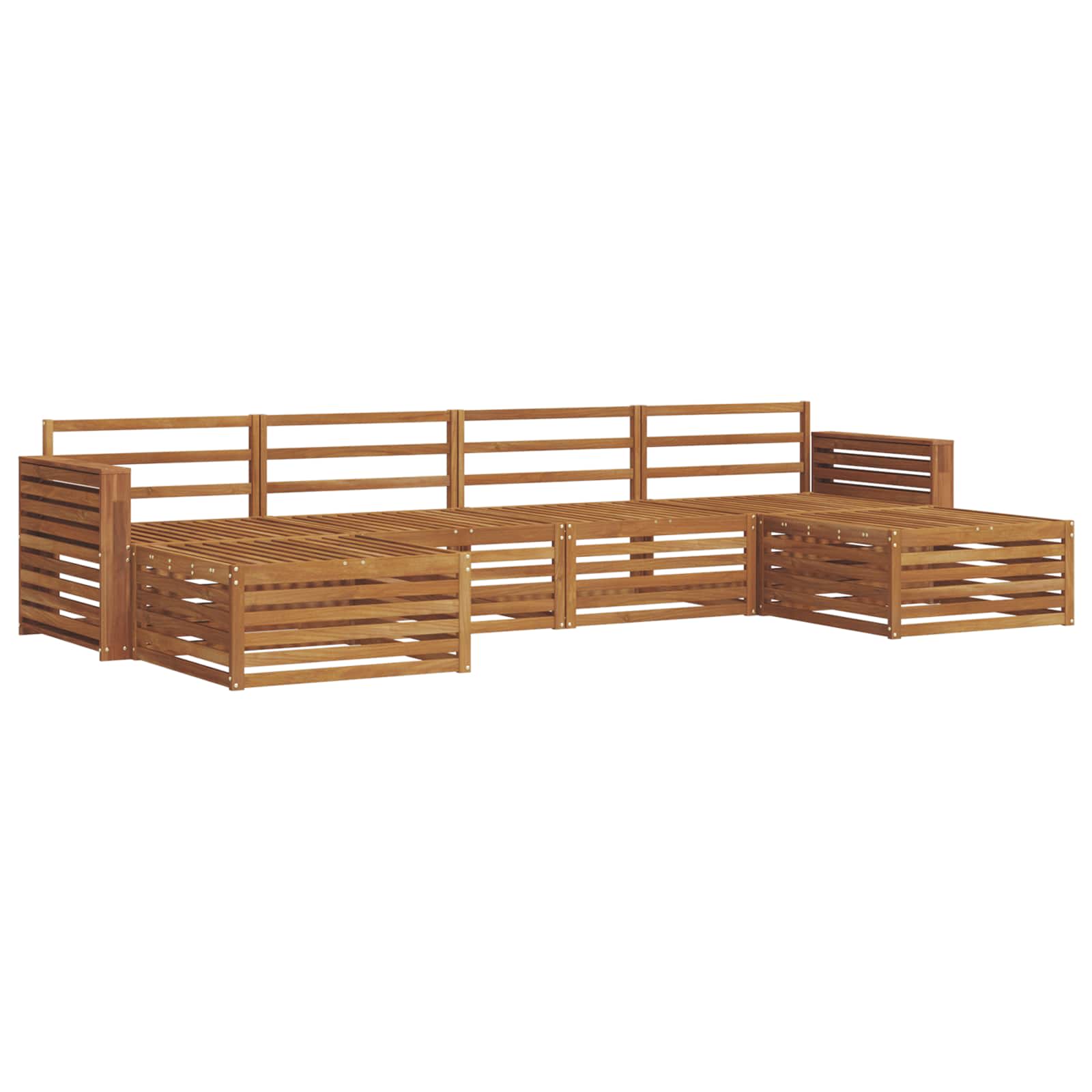 Ensembles de canapés 6 pcs Naturel Bois d'Acacia Massif - XIOS