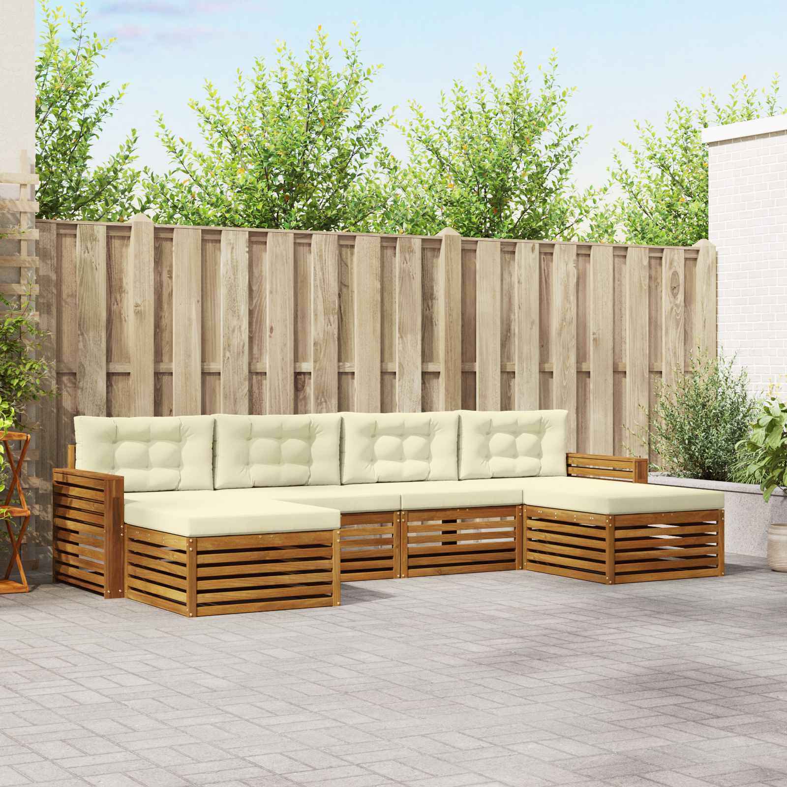 Ensembles de canapés avec coussin 6 pcs Naturel et Crème - XIOS