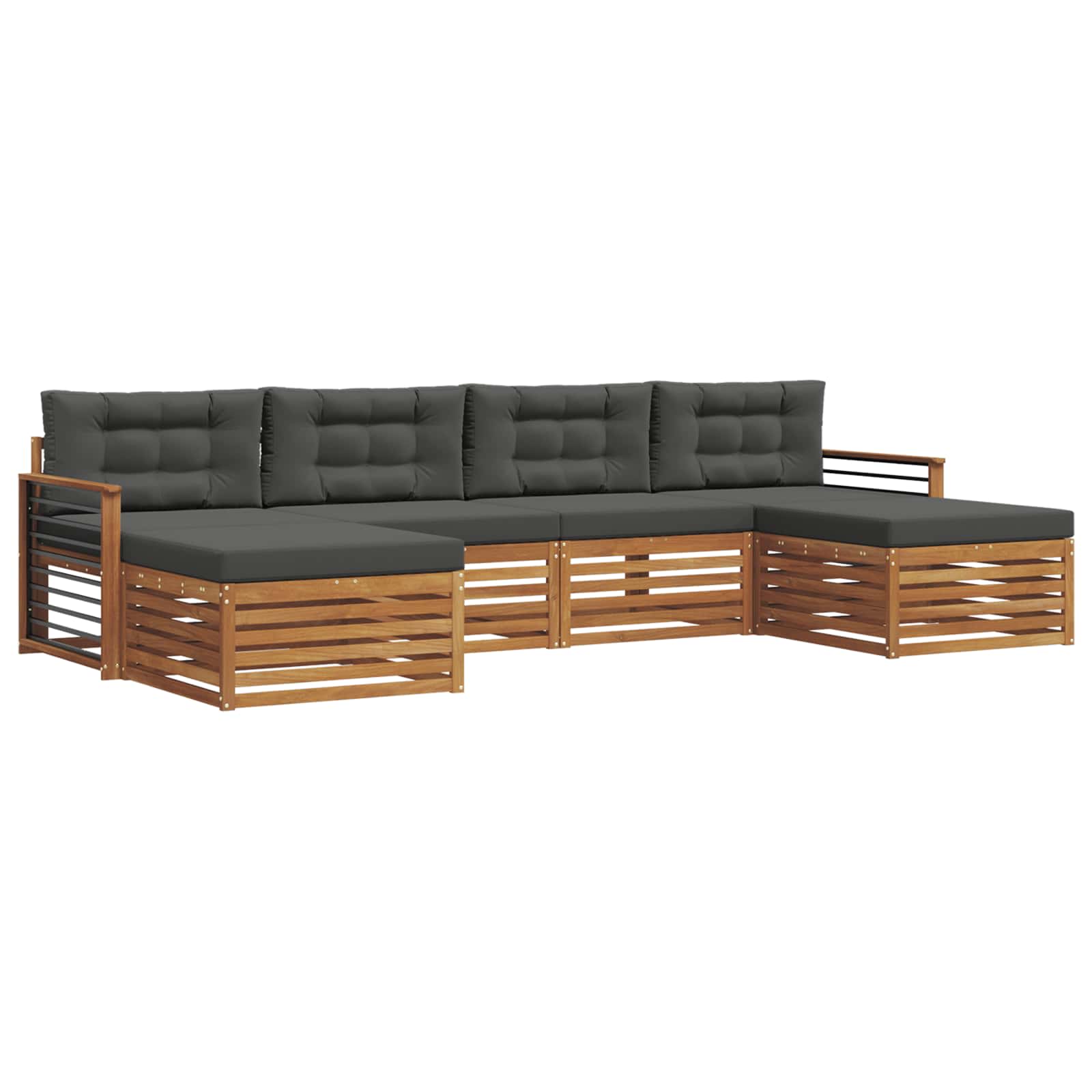 Ensembles de canapés avec coussin 6 pcs Naturel et Anthracite - XIOS