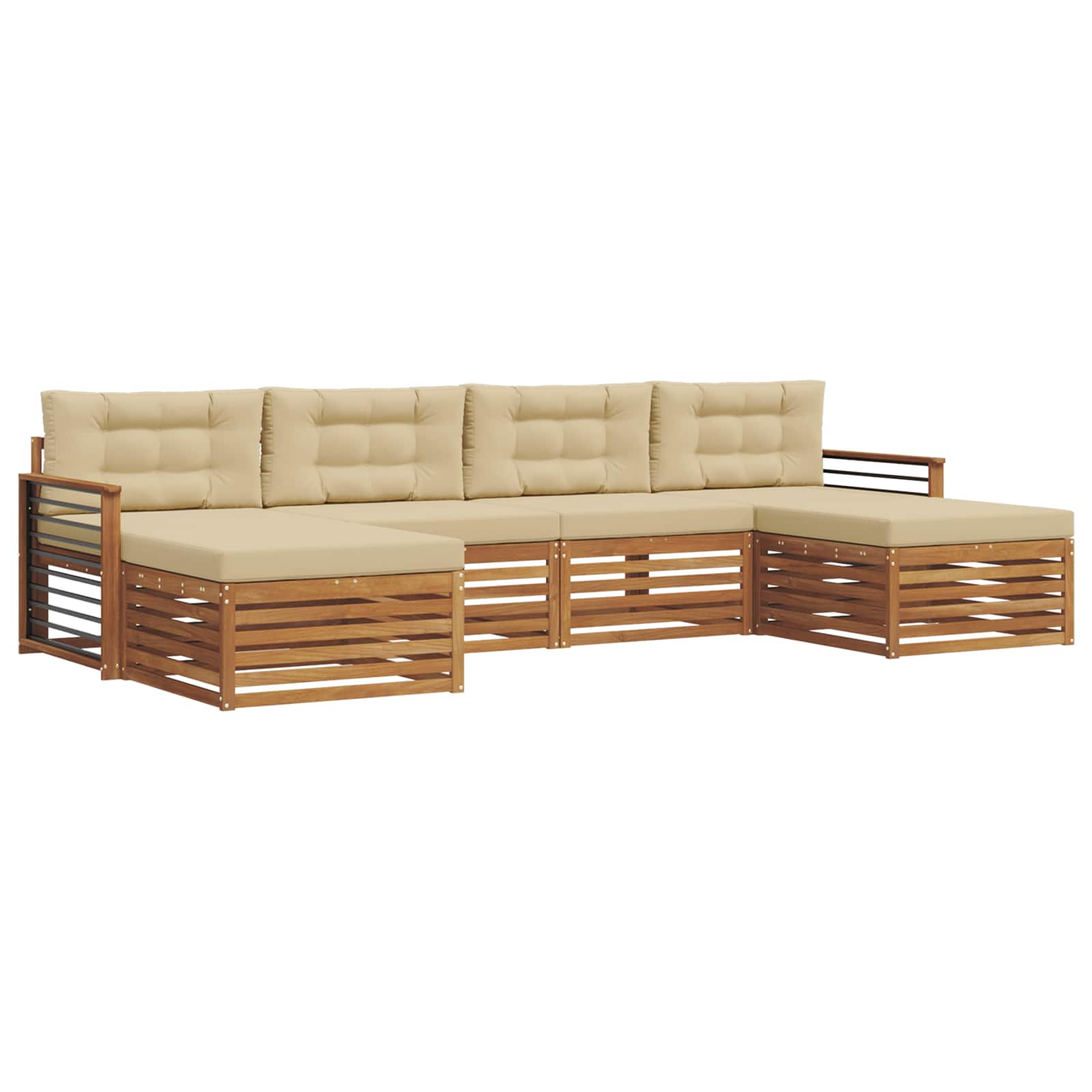 Ensembles de canapés avec coussin 6 pcs Naturel et Beige - XIOS