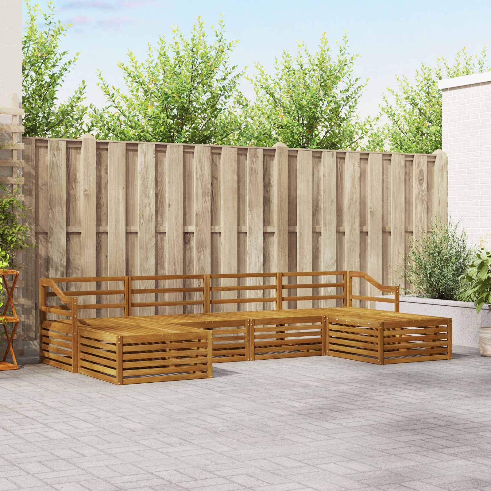 Ensembles de canapés 6 pcs Naturel Bois d'Acacia Massif - XIOS