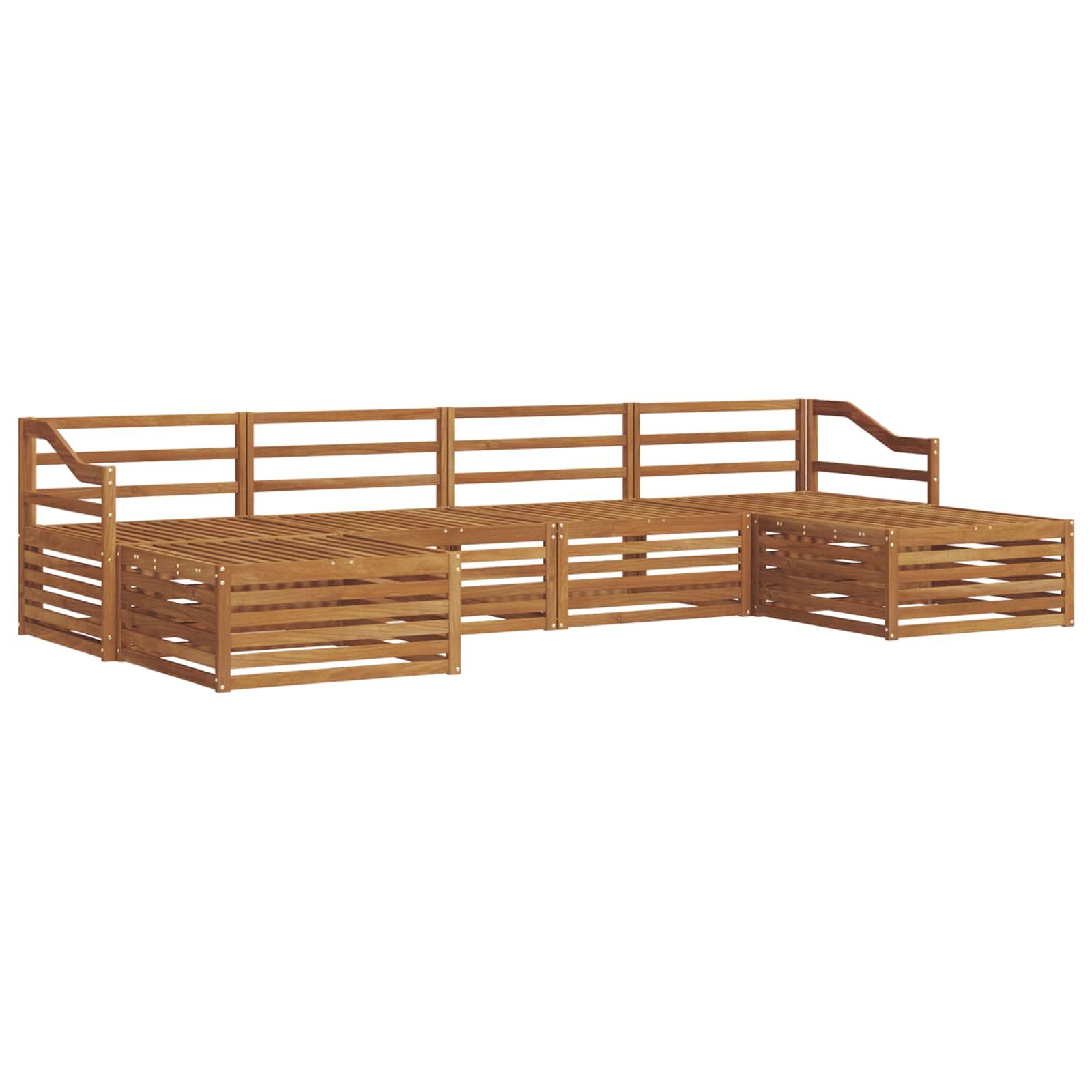 Ensembles de canapés 6 pcs Naturel Bois d'Acacia Massif - XIOS