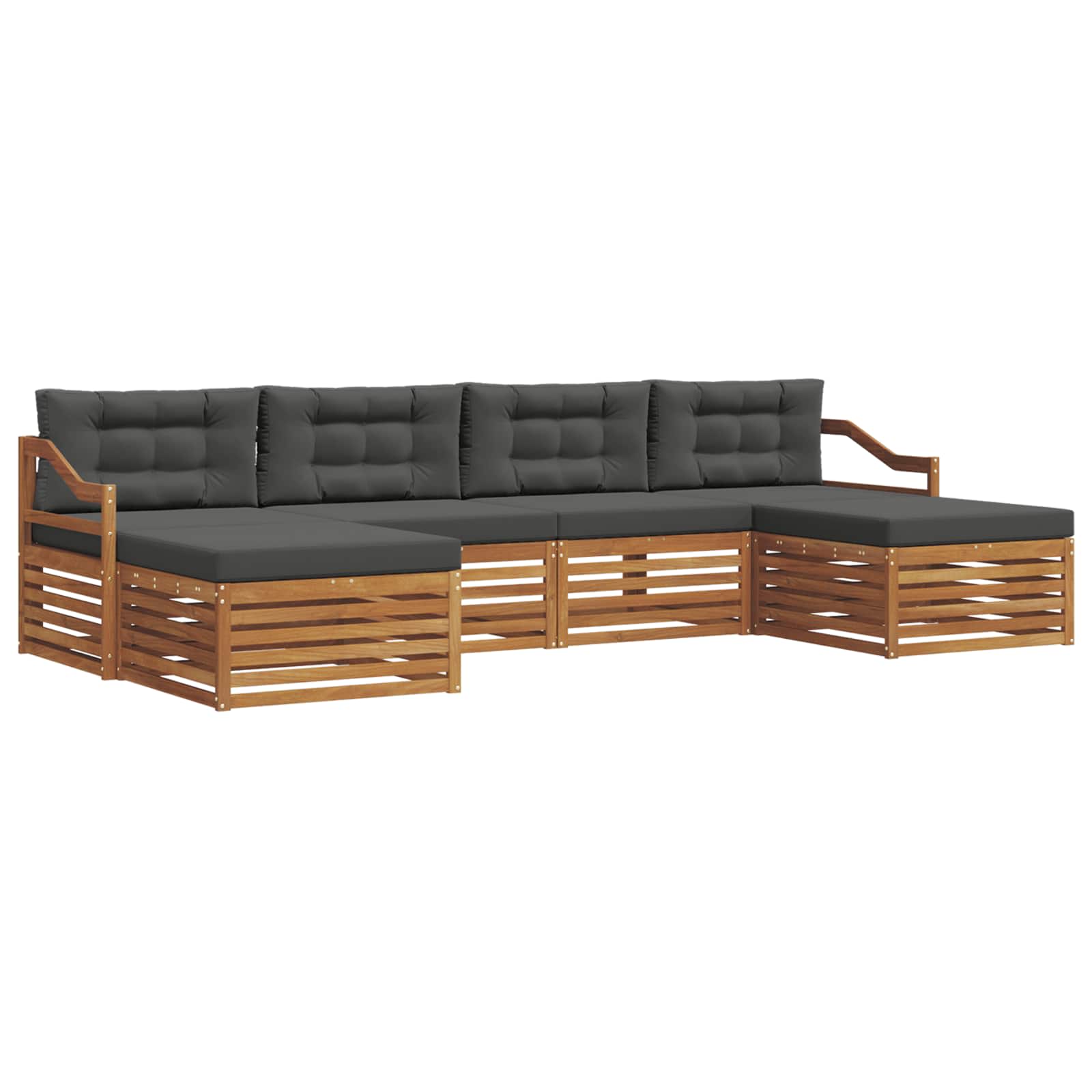 Ensembles de canapés avec coussin 6 pcs Naturel et Anthracite - XIOS