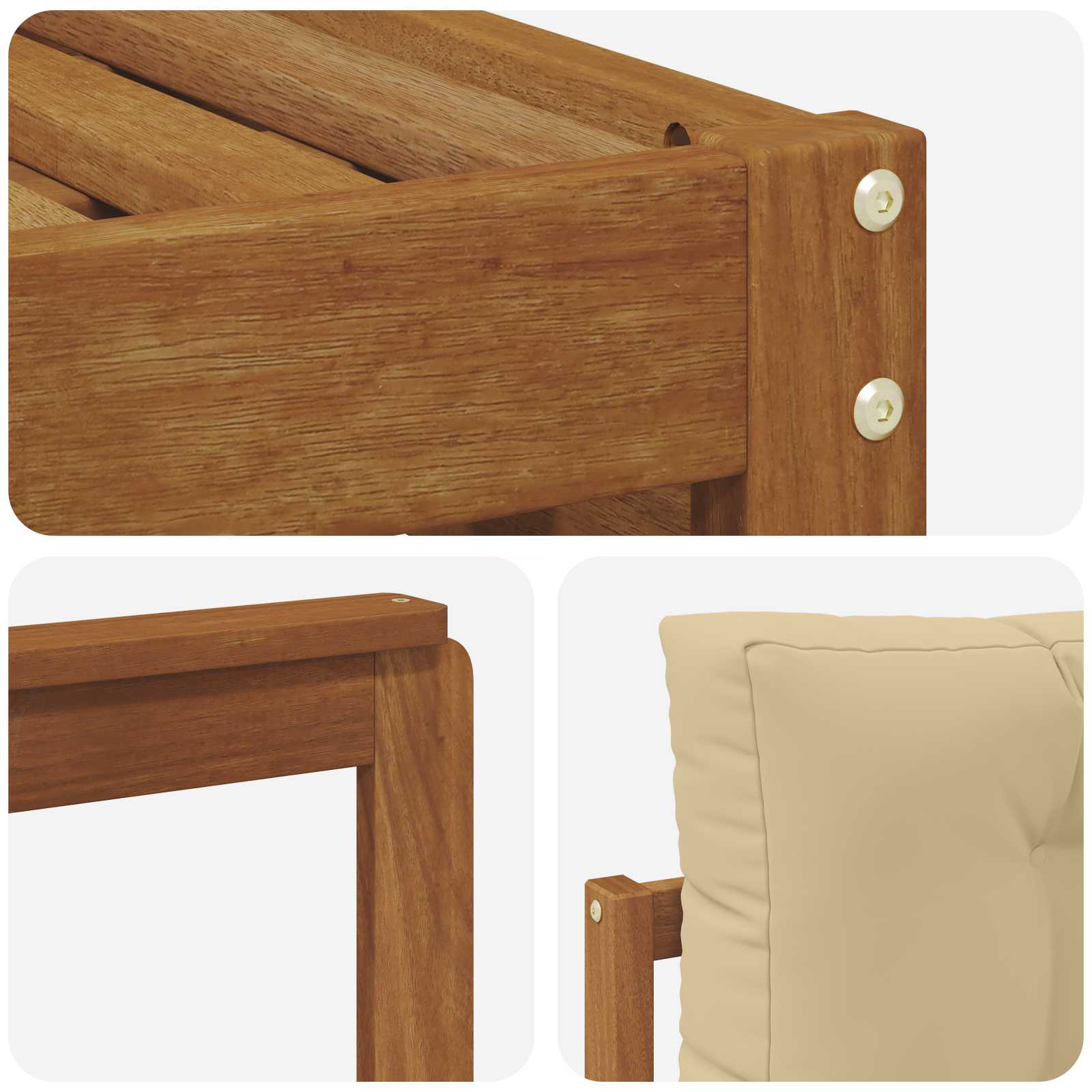 Ensembles de canapés avec coussin 8 pcs Naturel et Beige - XIOS