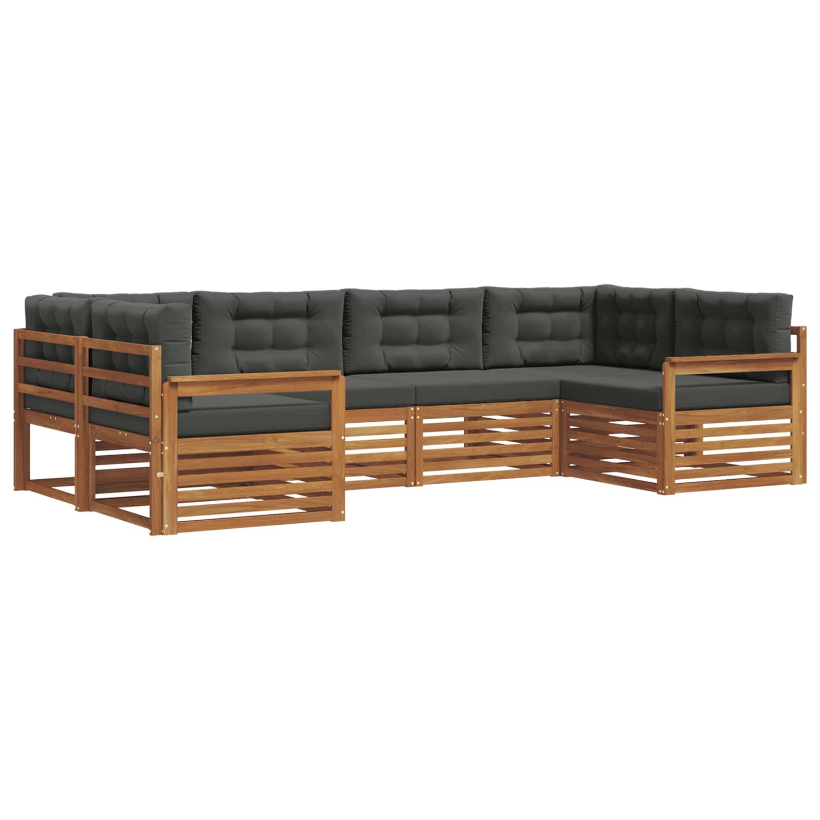 Ensemble de canapés d'extérieur 6 pcs Naturel et Anthracite - XIOS