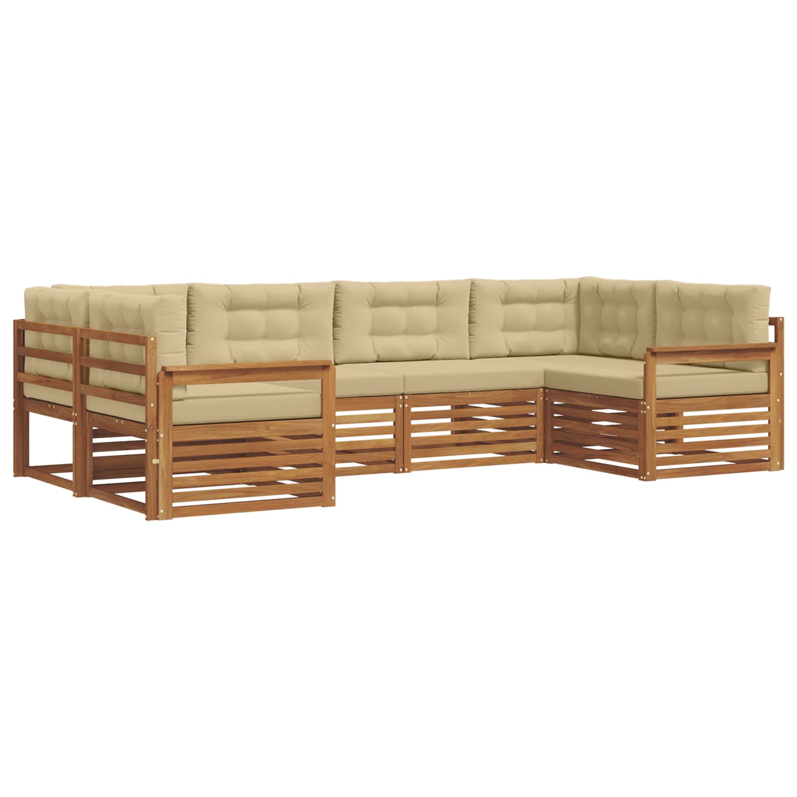 Ensembles de canapés avec coussin 6 pcs Naturel et Beige - XIOS