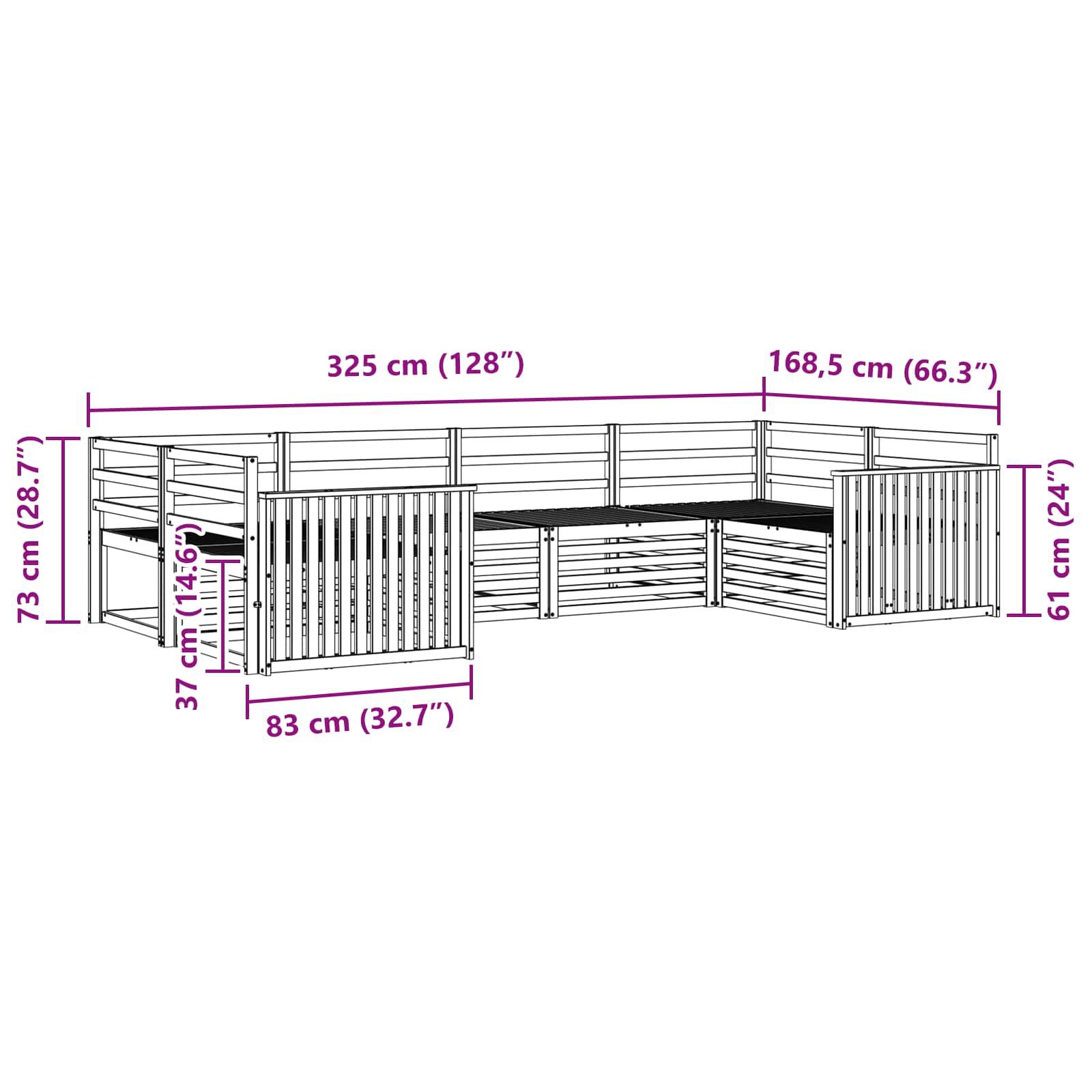 Ensemble de canapés d'extérieur 6 pcs Naturel - XIOS