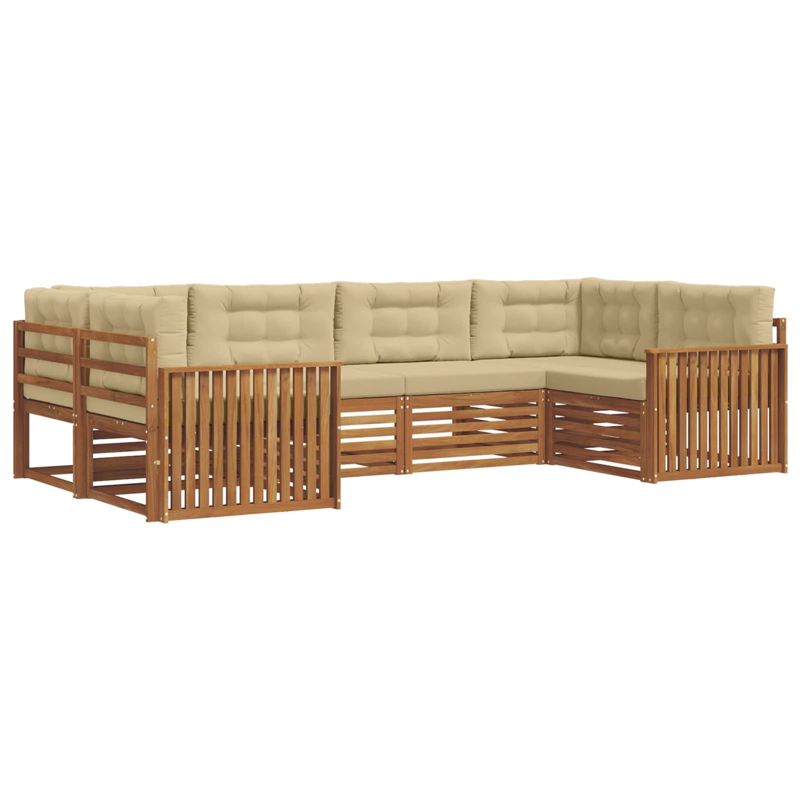 Ensemble de canapés d'extérieur 6 pcs Naturel et Beige - XIOS