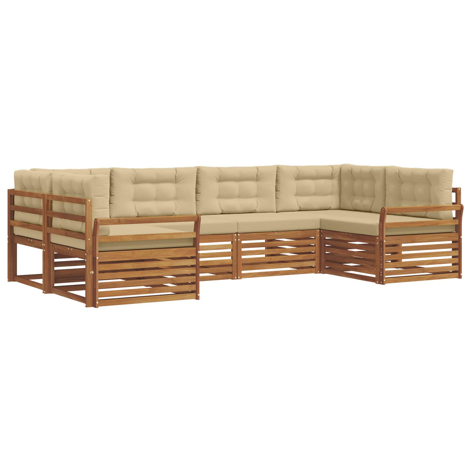 Ensemble de canapés d'extérieur 6 pcs Naturel et Beige - XIOS