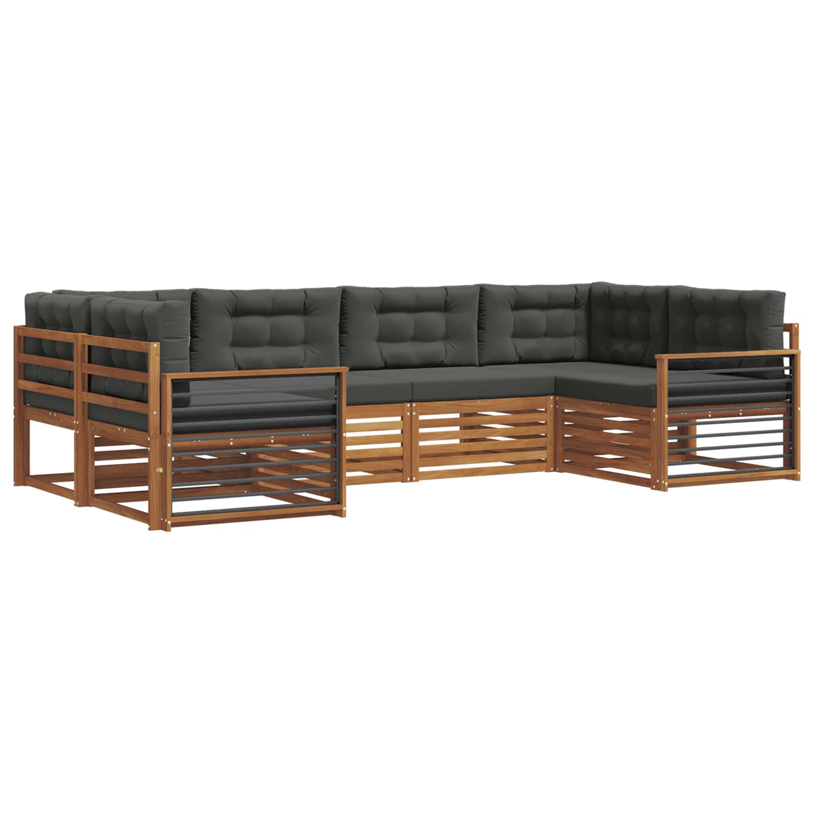 Ensemble de canapés d'extérieur 6 pcs Naturel et Anthracite - XIOS