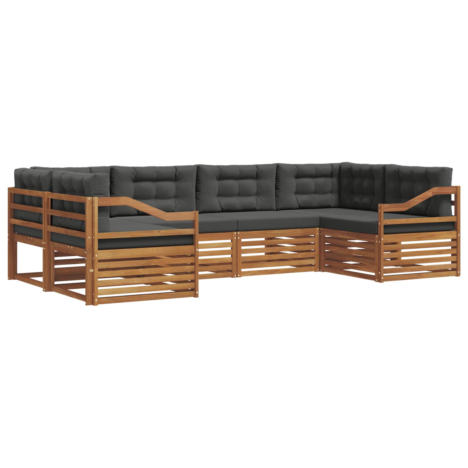 Ensembles de canapés avec coussin 6 pcs Naturel et Anthracite - XIOS