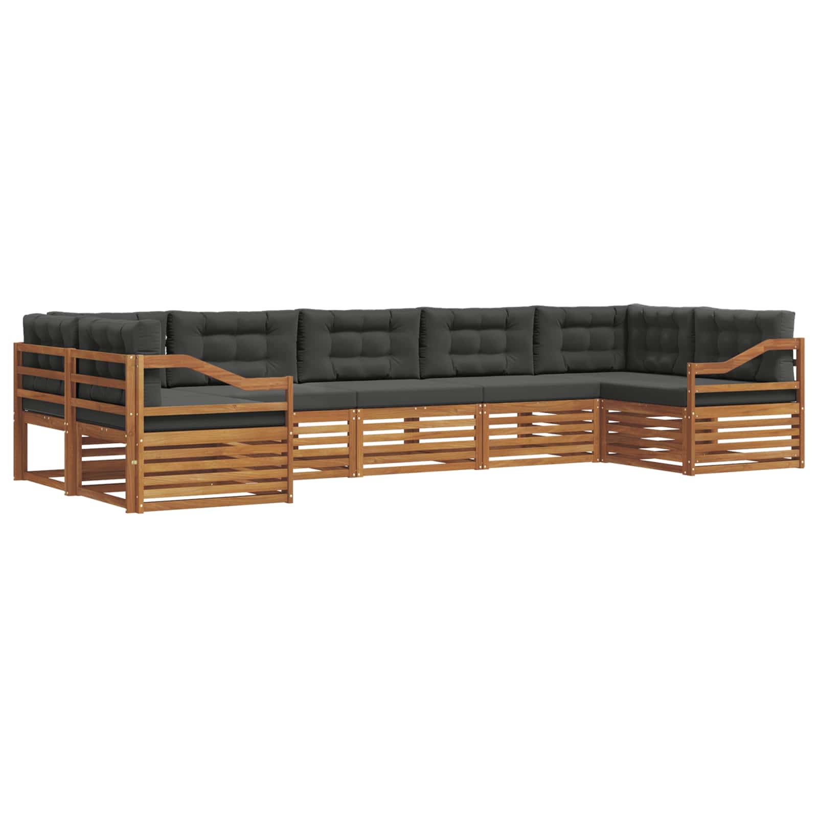 Ensembles de canapés avec coussin 7 pcs Naturel et Anthracite - XIOS