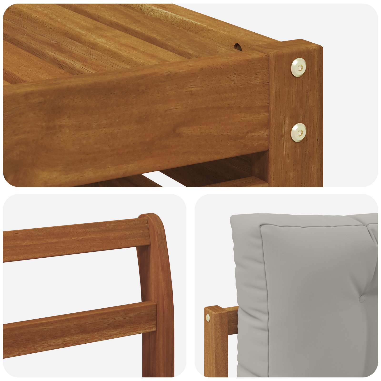 Ensembles de canapés avec coussin 10 pcs Gris Naturel et Clair - XIOS