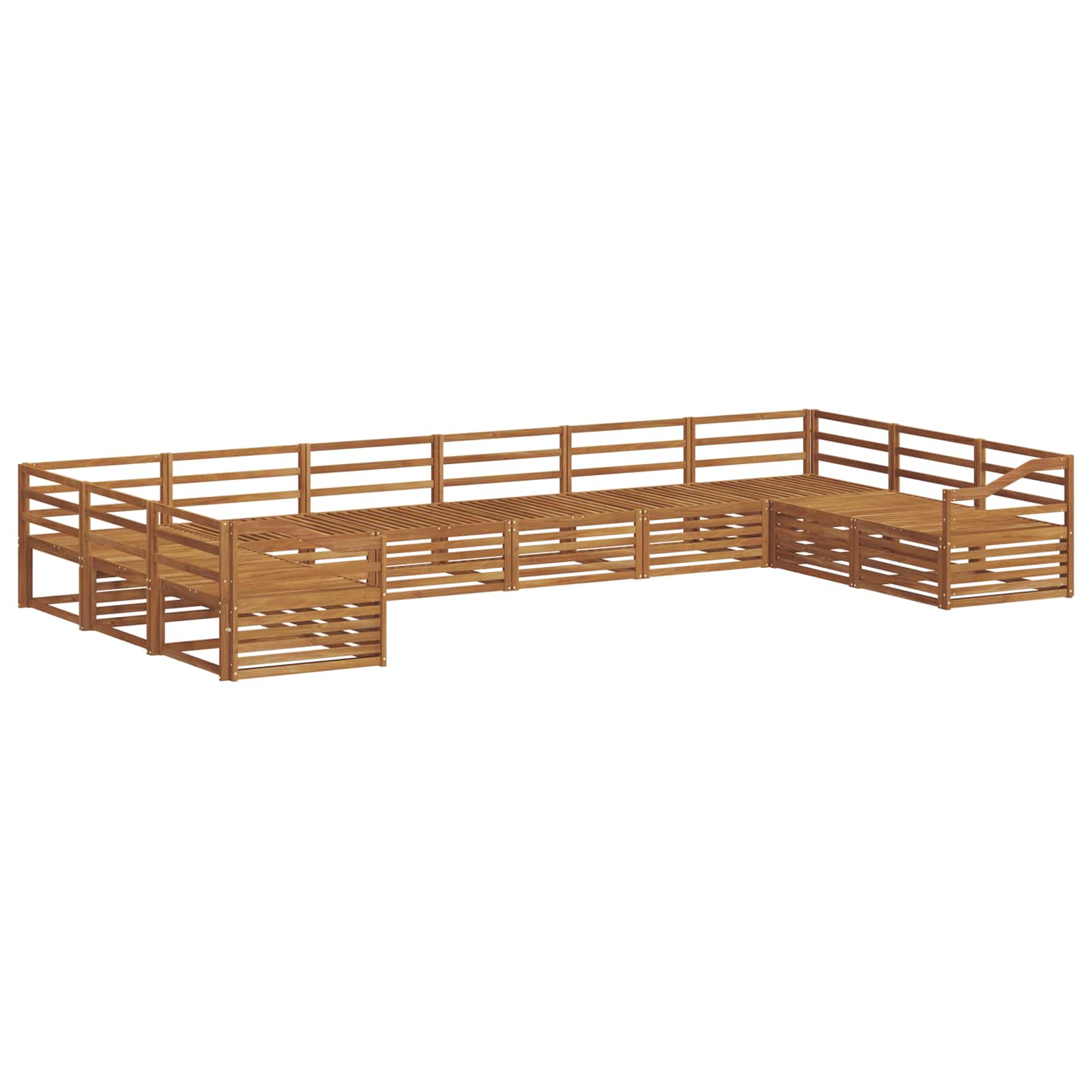 Ensembles de canapés 10 pcs Naturel Bois d'Acacia Massif - XIOS