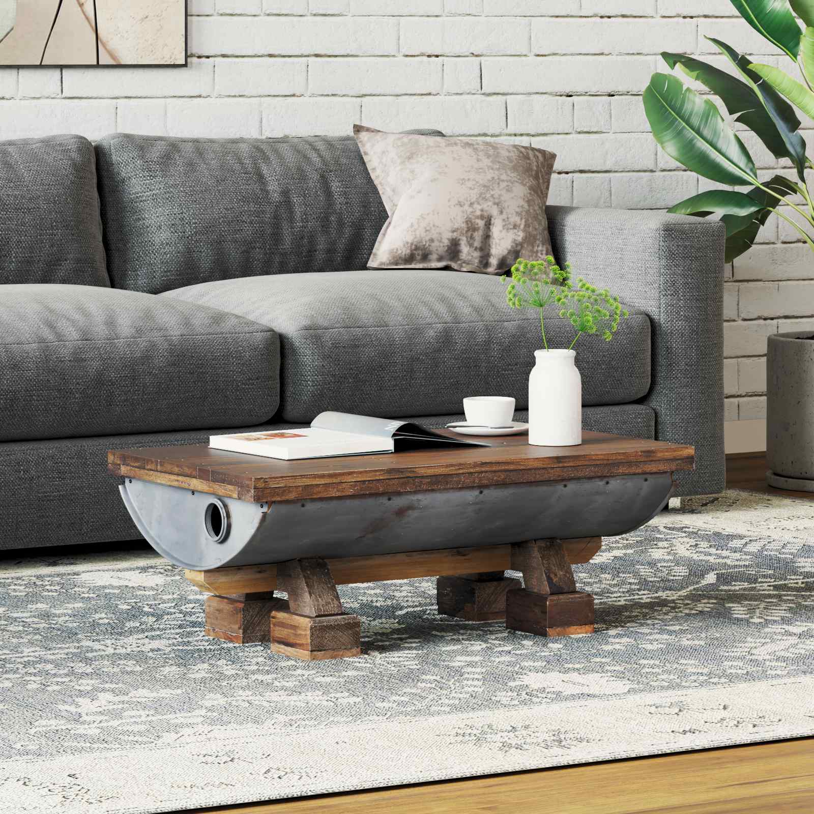 Table basse Naturel 90 x 50 x 35 cm bois