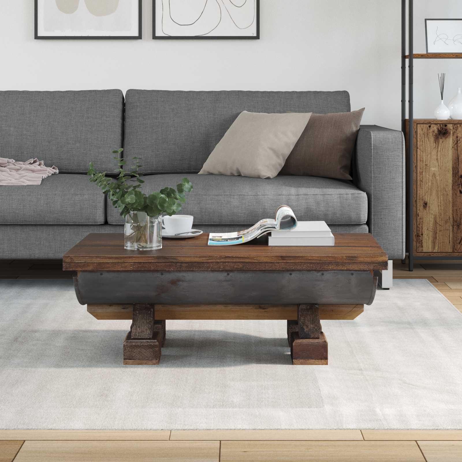 Table basse Naturel 90 x 50 x 35 cm bois - XIOS