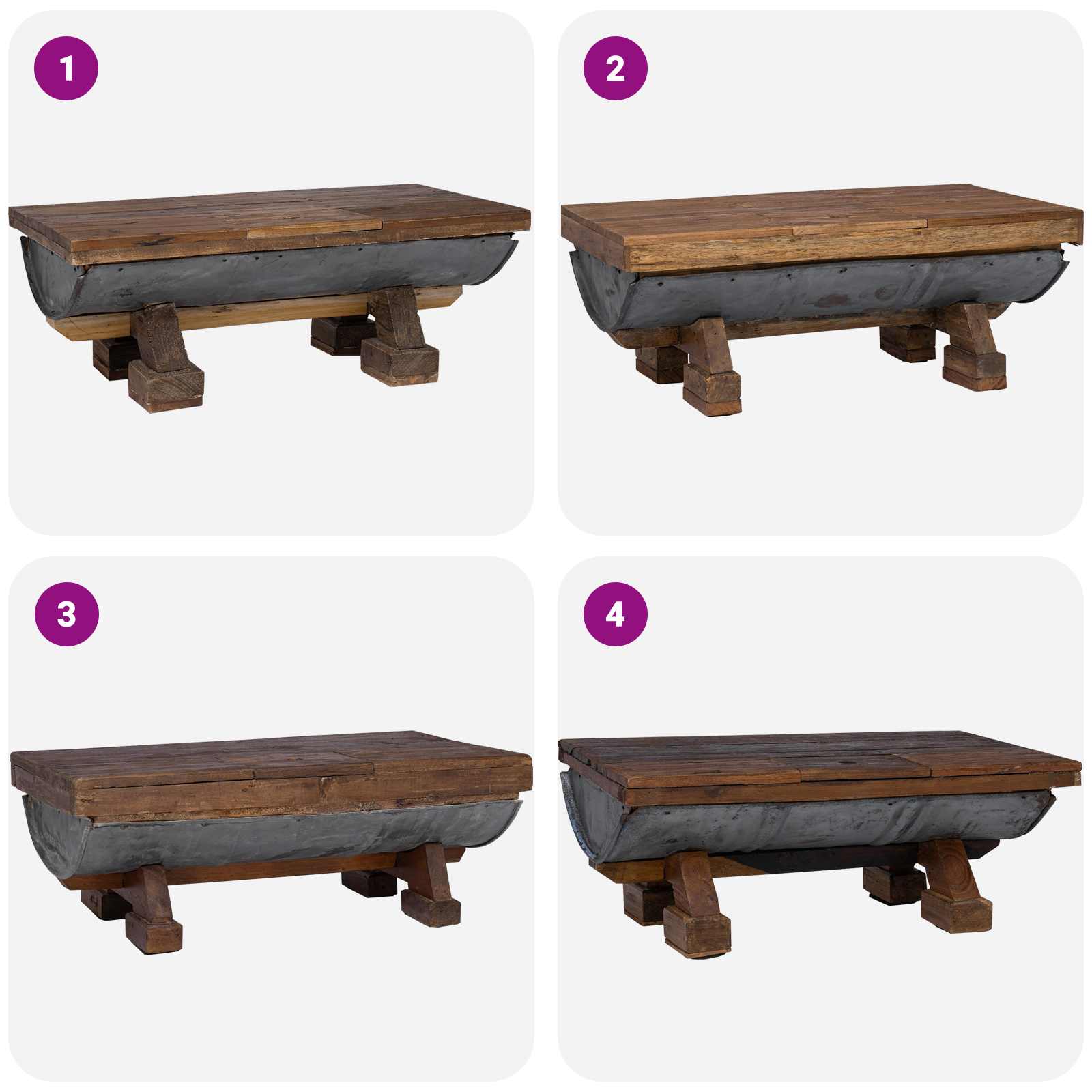 Table basse Naturel 90 x 50 x 35 cm bois - XIOS