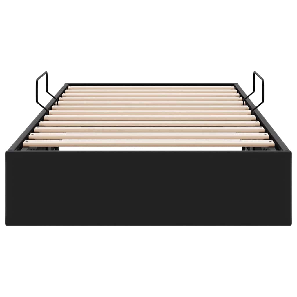 Lit de Rangement avec stockage Noir 100 x 190 cm Simili cuir