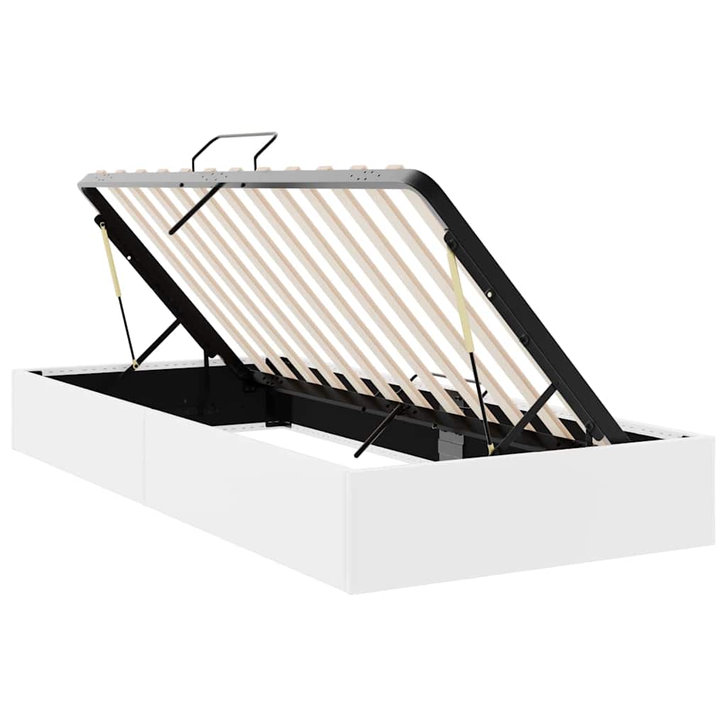 Lit de Rangement Blanc pur 100 x 190 cm Simili cuir
