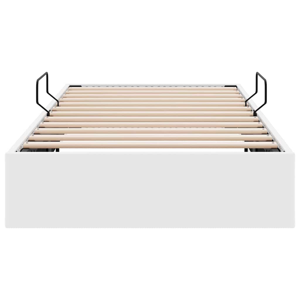 Lit de Rangement Blanc pur 100 x 190 cm Simili cuir