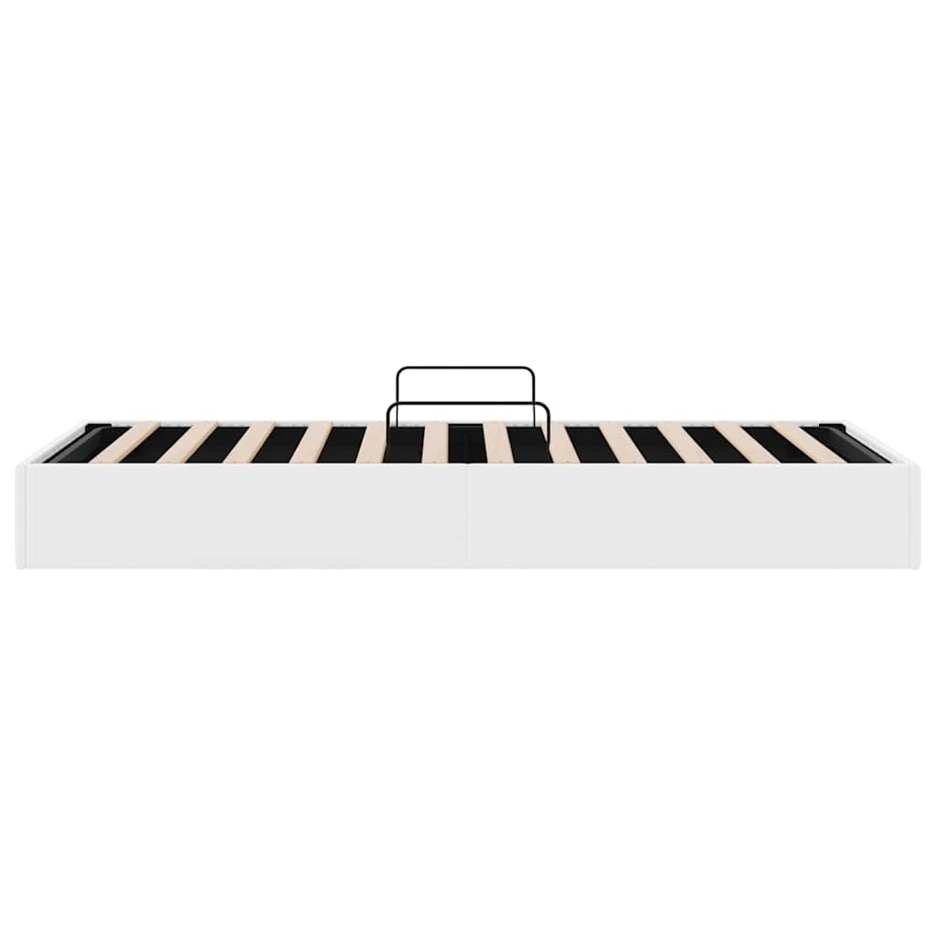 Lit de Rangement Blanc pur 100 x 190 cm Simili cuir