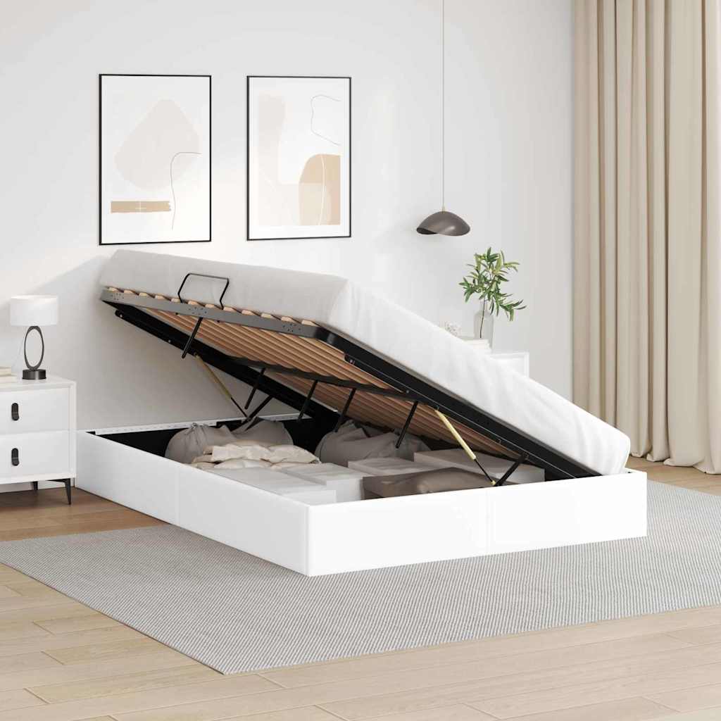 Lit de Rangement Blanc pur 137 x 190 cm Simili cuir - XIOS
